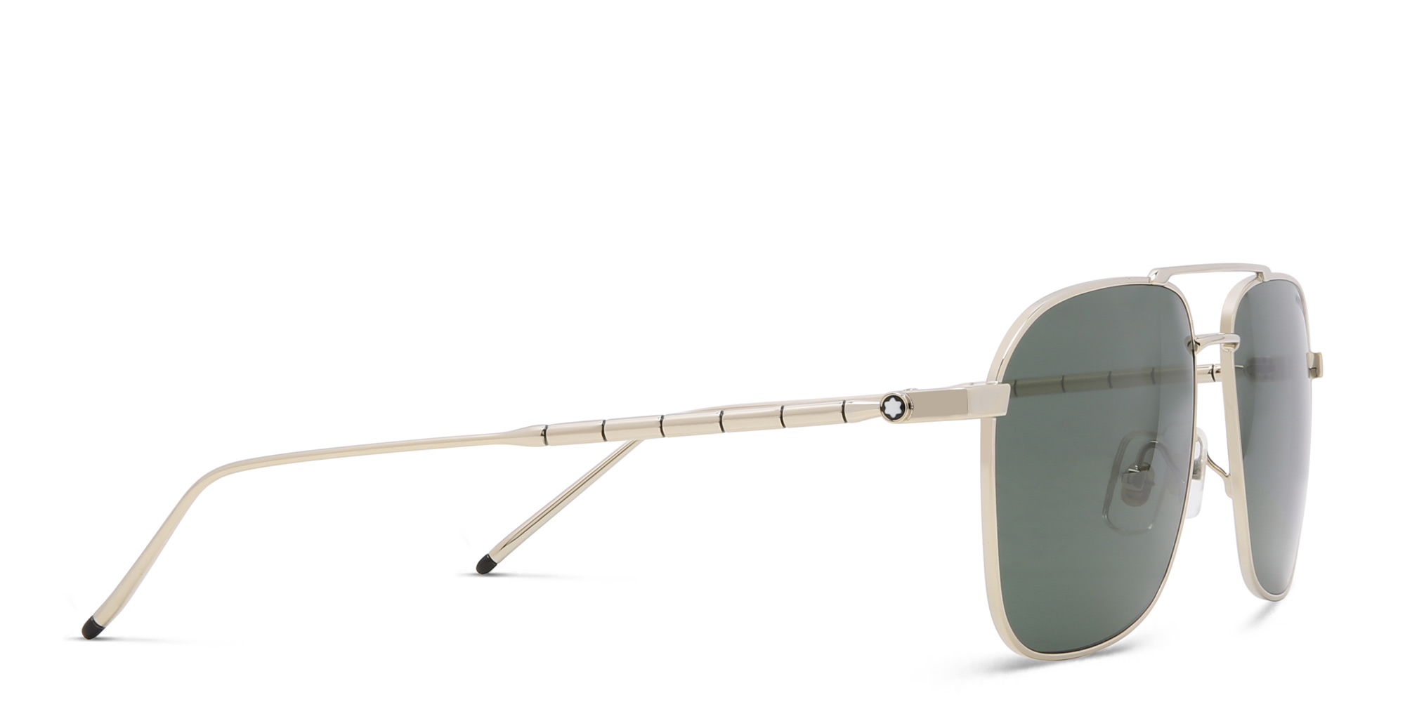 Shop MONTBLANC Aviator Sunglasses in Gold online.
