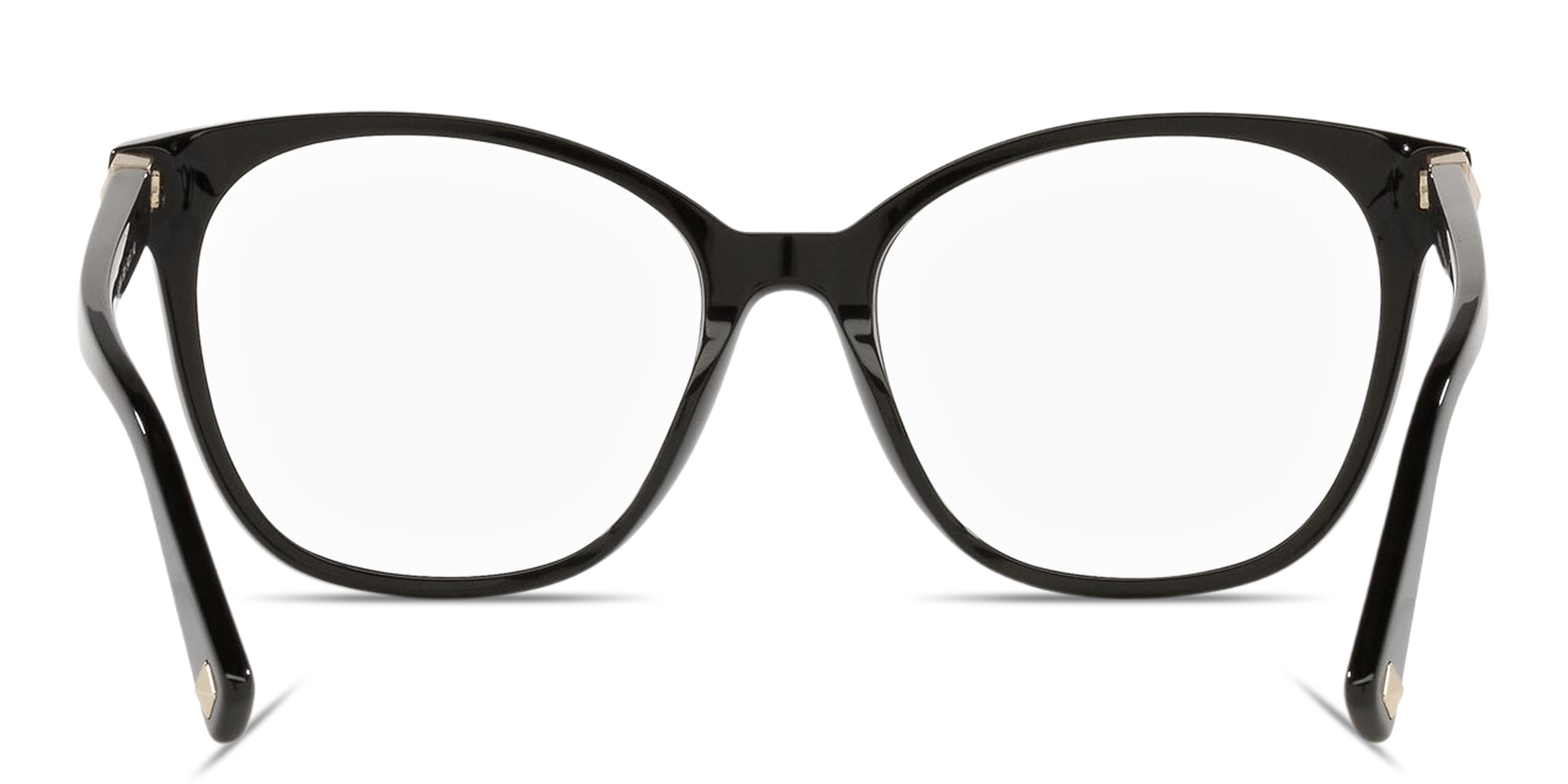 Shop VALENTINO Stud Square Eyeglasses in Shiny Black online.