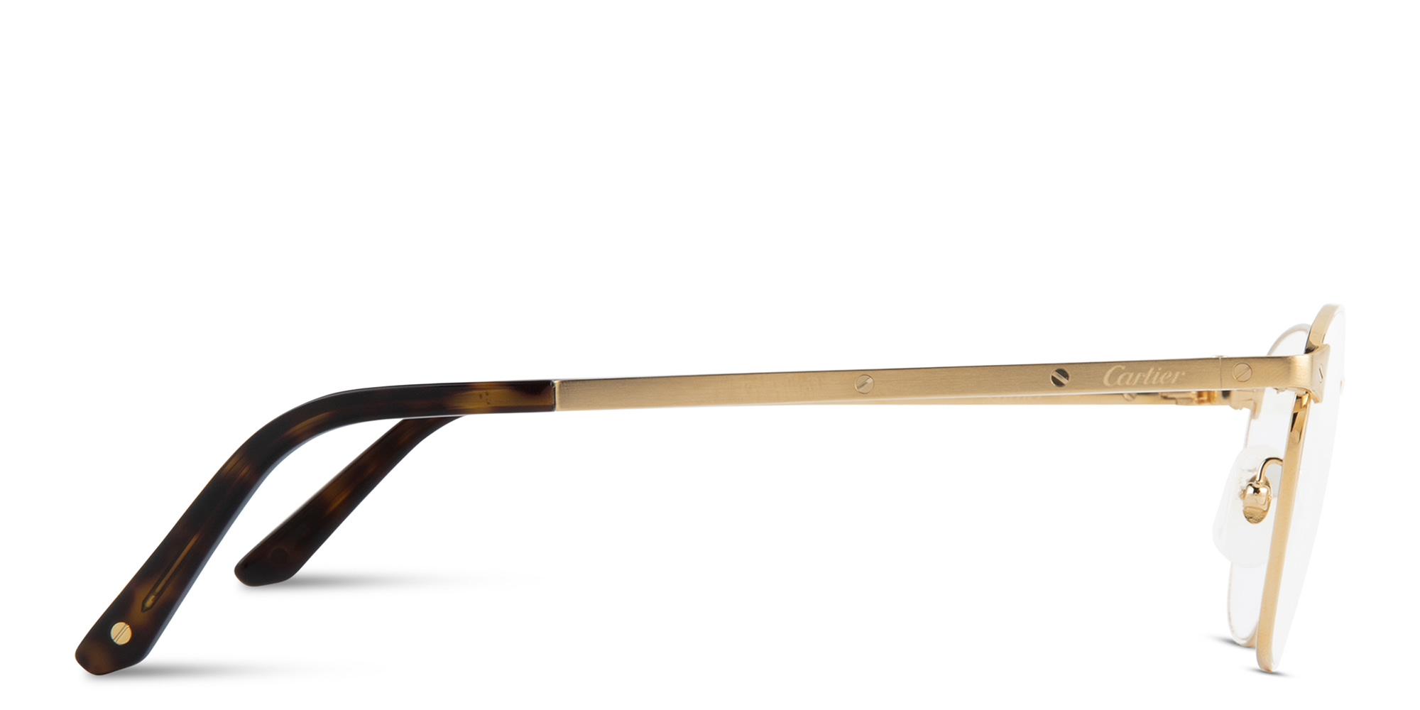 Cartier Santos de Cartier Round Eyeglasses in Gold – Product Photo 3