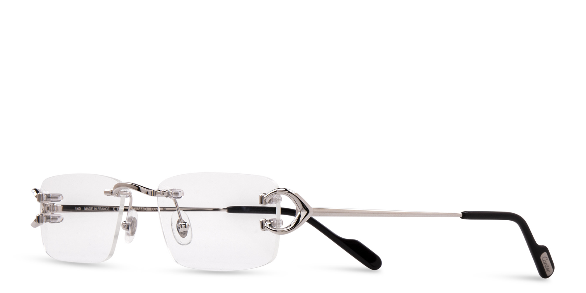 Cartier Signature 'C'de Cartier Rimless Eyeglasses in Silver – Product Photo 2