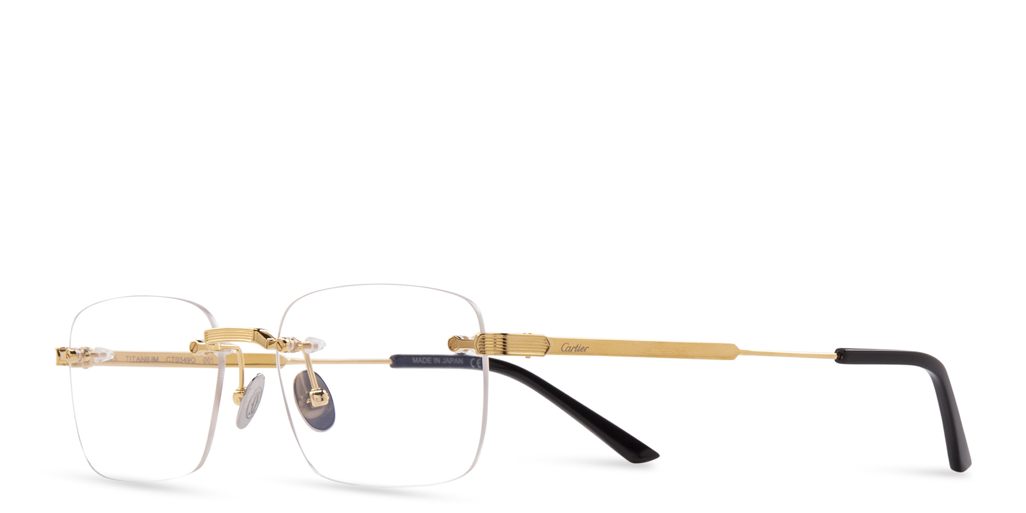 Cartier Signature 'C'de Cartier Wide Rimless Eyeglasses in Gold – Product Photo 2