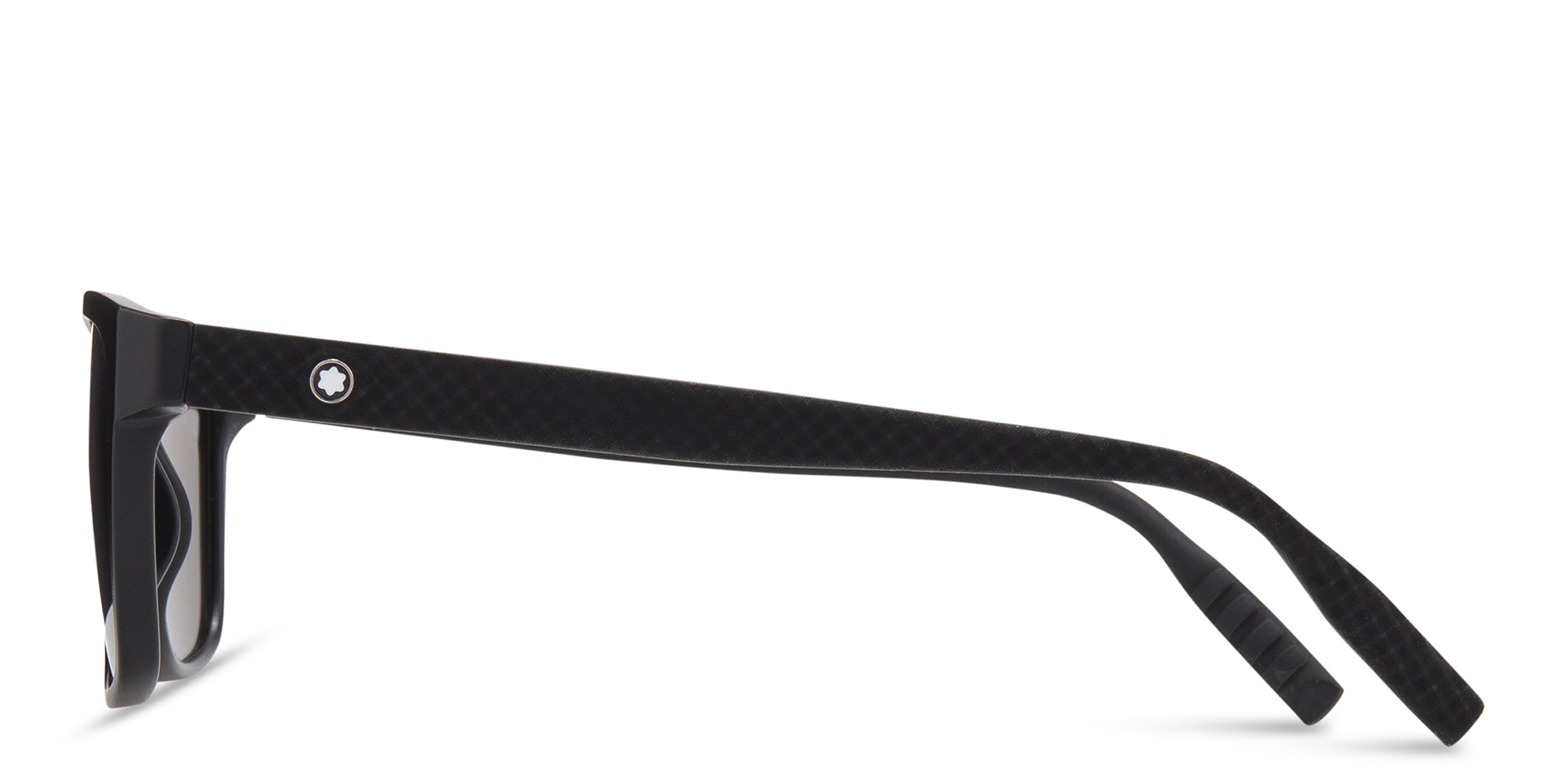 Shop MONTBLANC Rectangle Sunglasses in Black online.