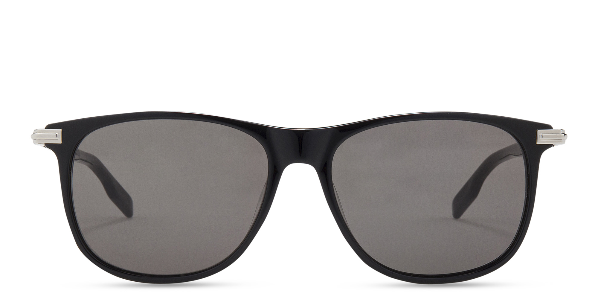 Shop MONTBLANC Rectangle Sunglasses in Black online.