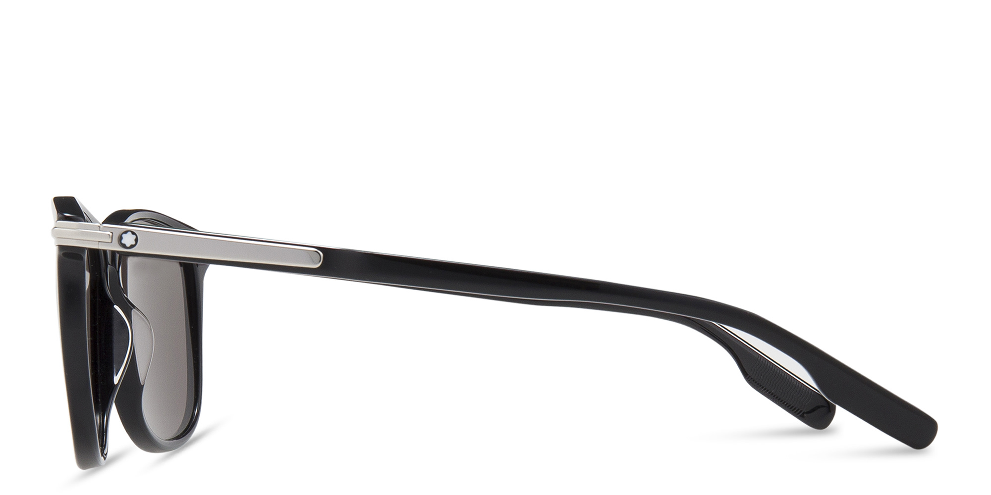 Shop MONTBLANC Rectangle Sunglasses in Black online.