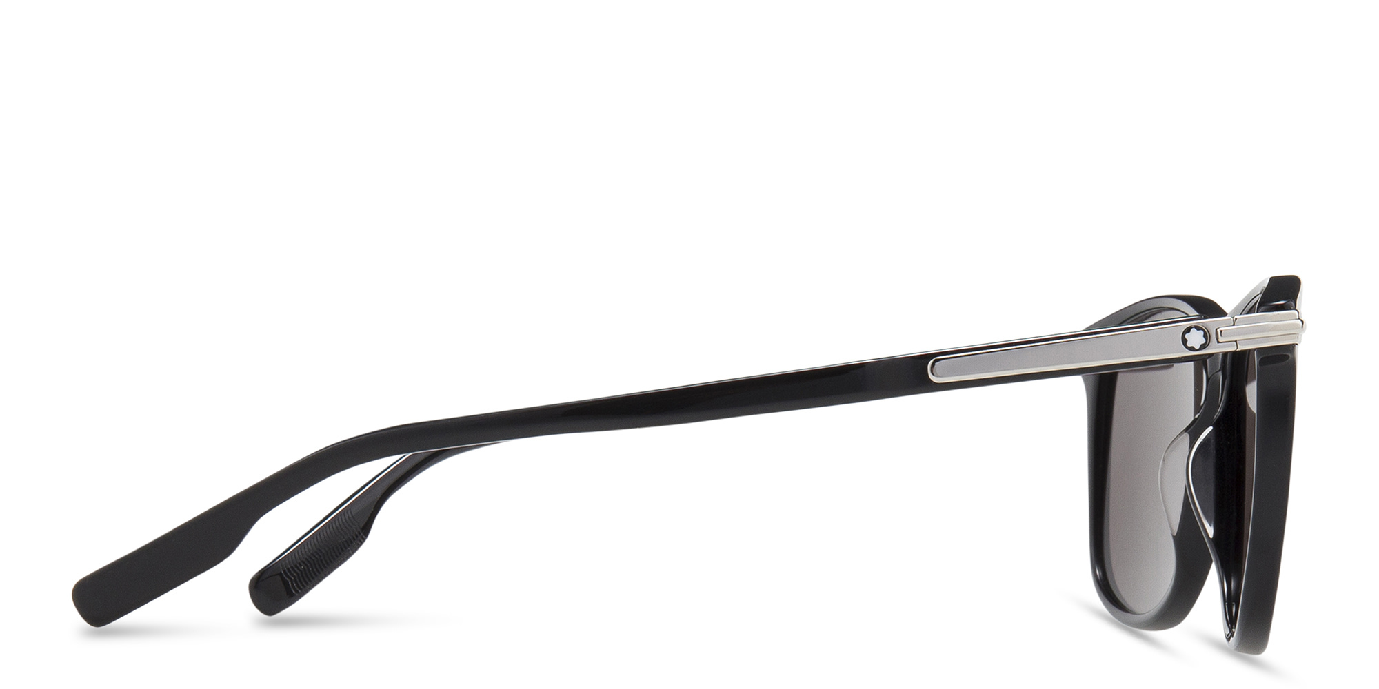Shop MONTBLANC Rectangle Sunglasses in Black online.