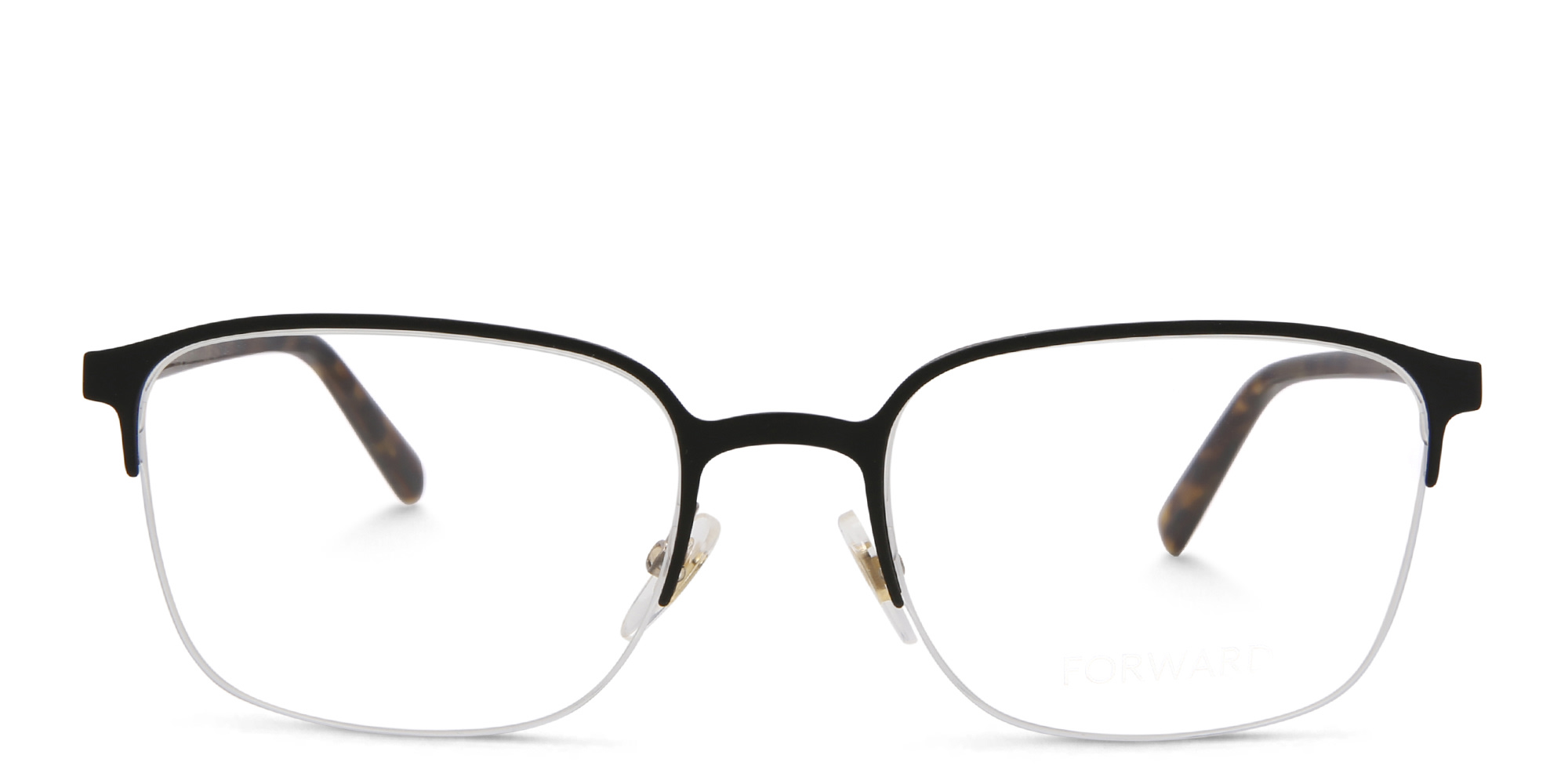Shop EYE'M Half Rim Rectangle Eyeglasses in Black online.