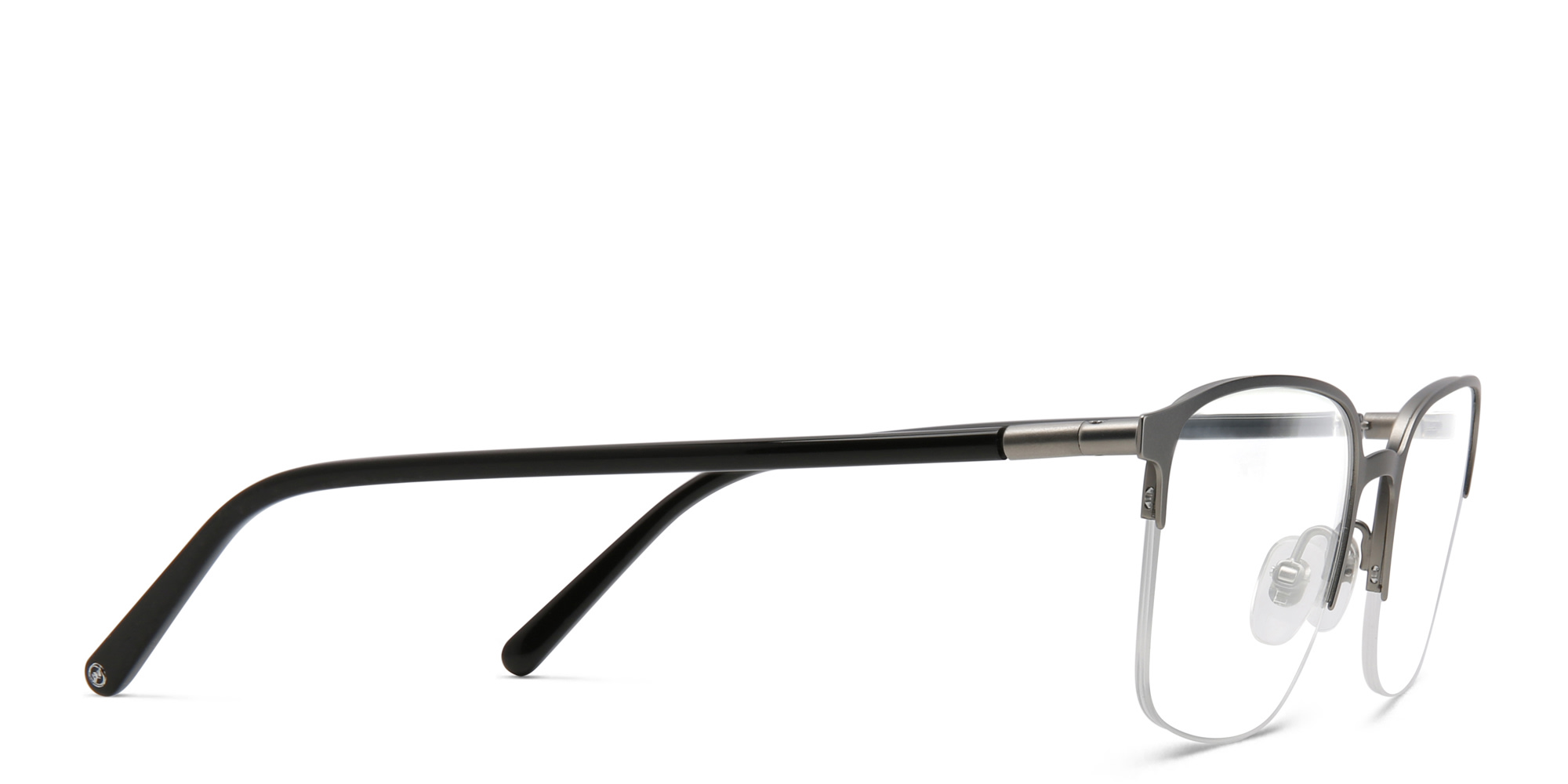 Shop EYE'M Half Rim Rectangle Eyeglasses in Gunmetal online.