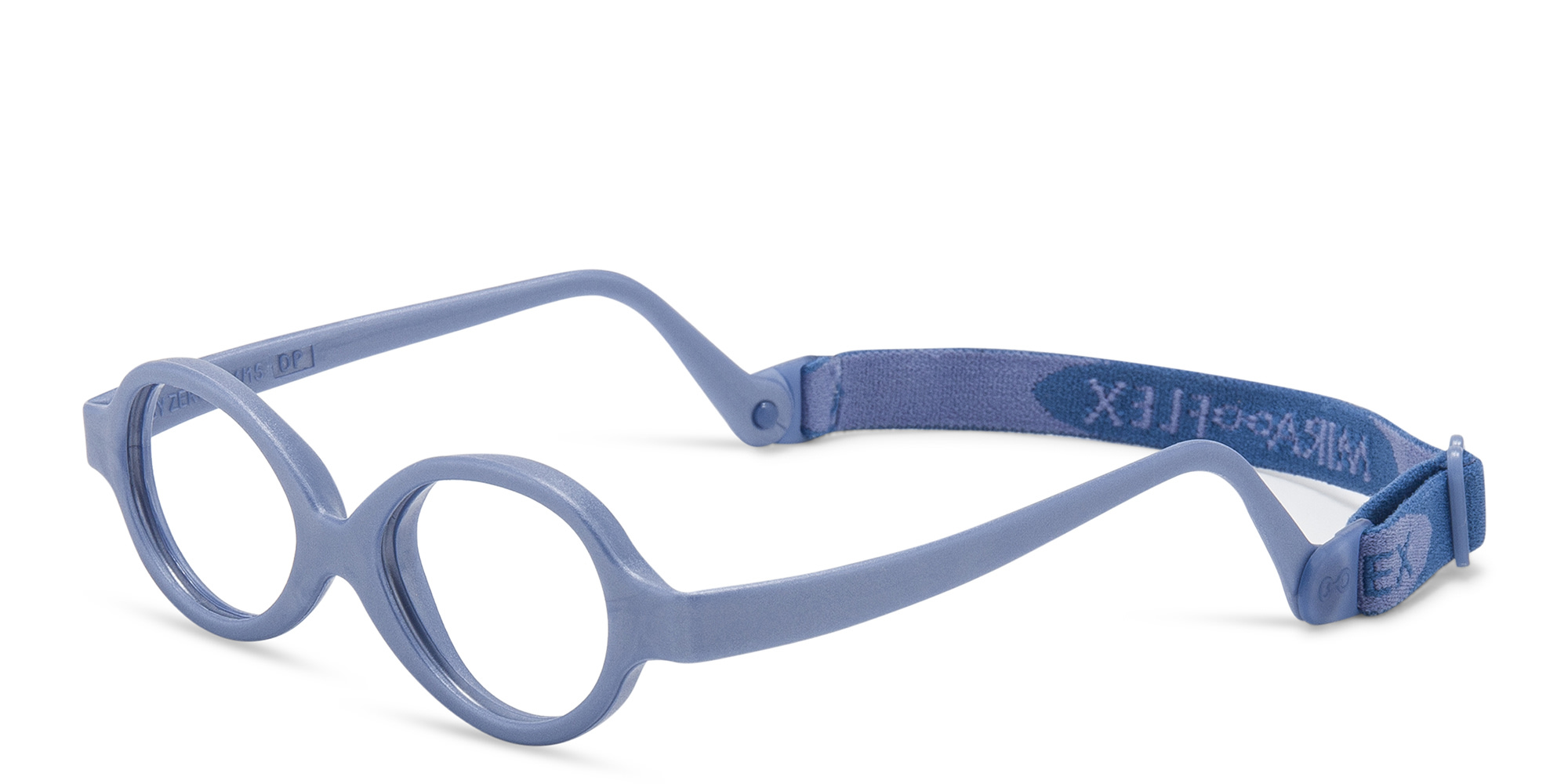 Mira Flex Kids Round Eyeglasses in Blue – Product Photo 2