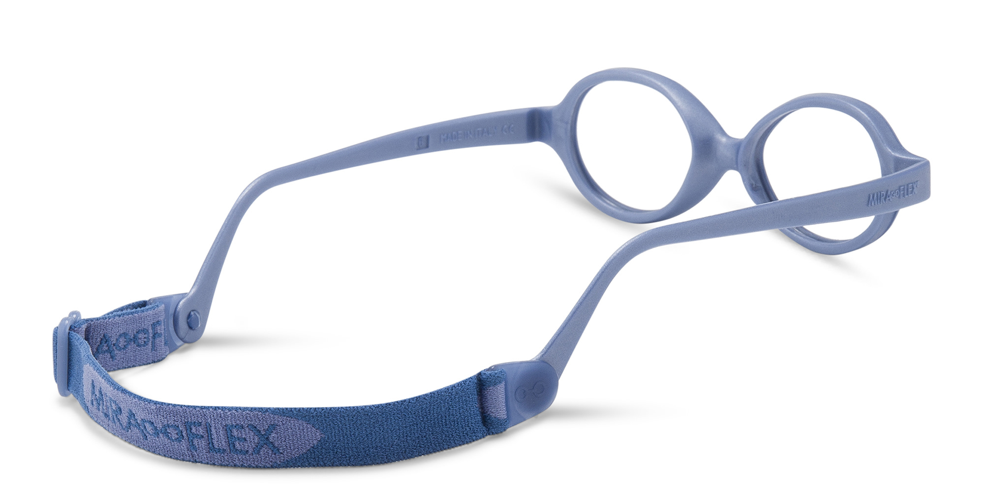 Mira Flex Kids Round Eyeglasses in Blue – Product Photo 3