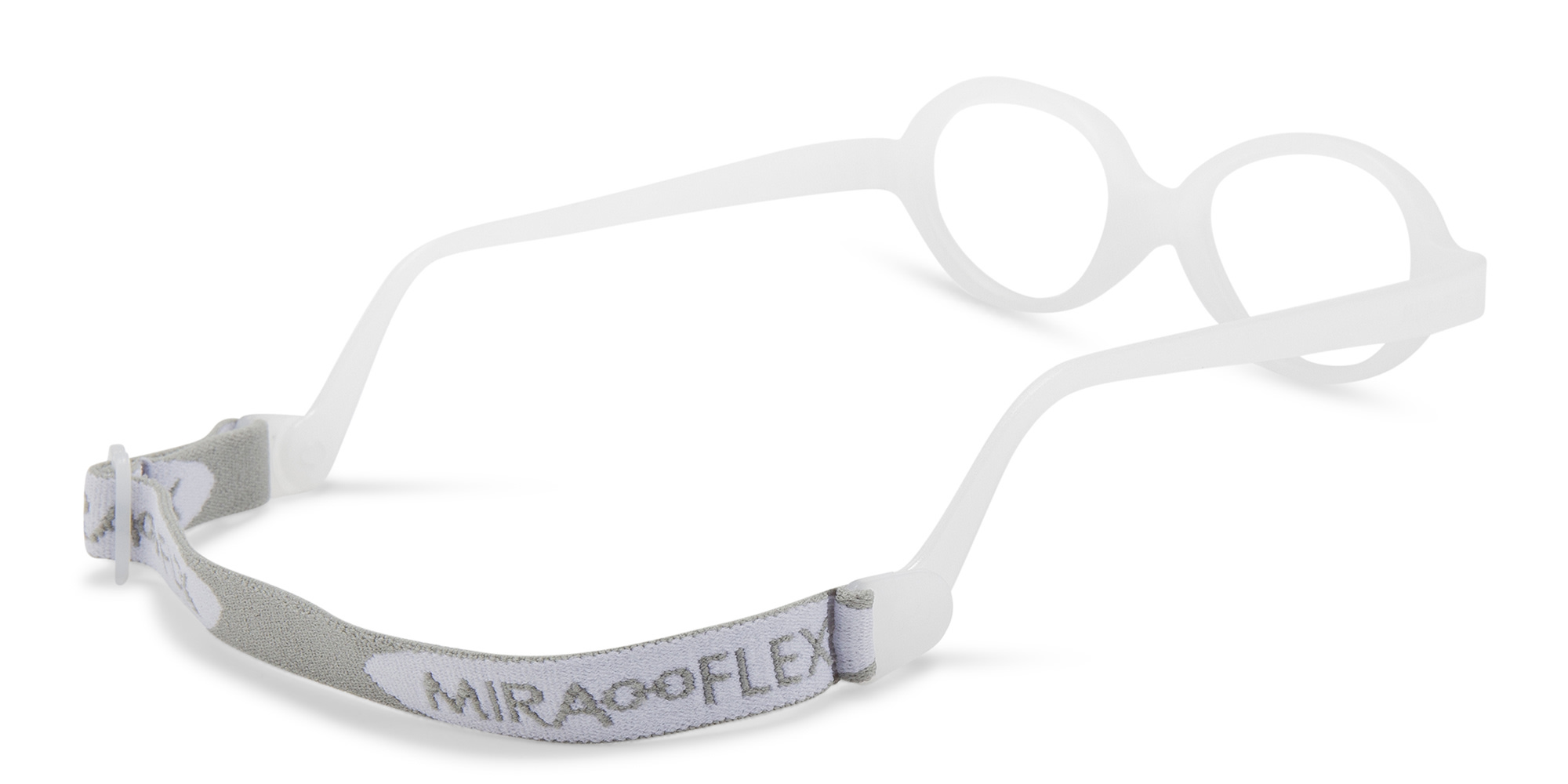 Mira Flex Kids Round Eyeglasses in White – Product Photo 3