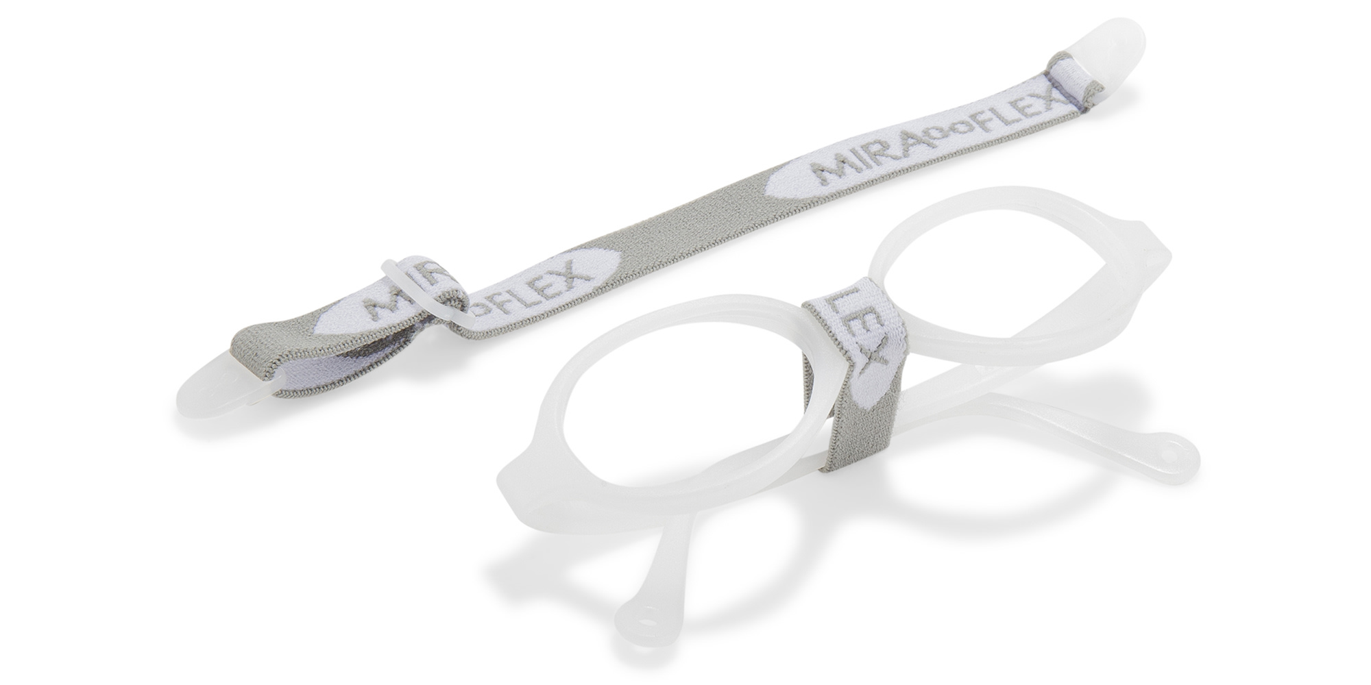 Mira Flex Kids Round Eyeglasses in White – Product Photo 4