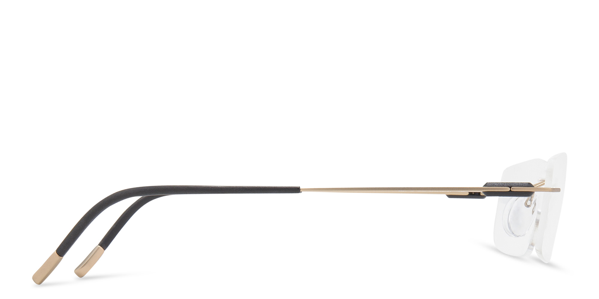 Silhouette Rimless Rectangle Eyeglasses in Gold – Product Photo 4