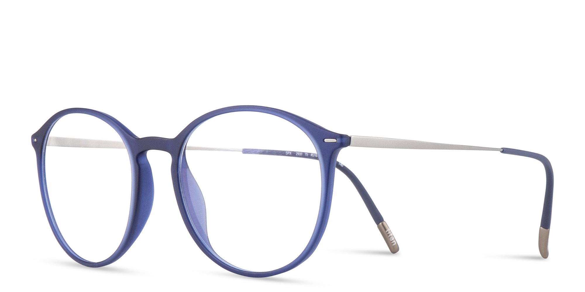 Shop Silhouette Unisex Round Eyeglasses in Blue online.