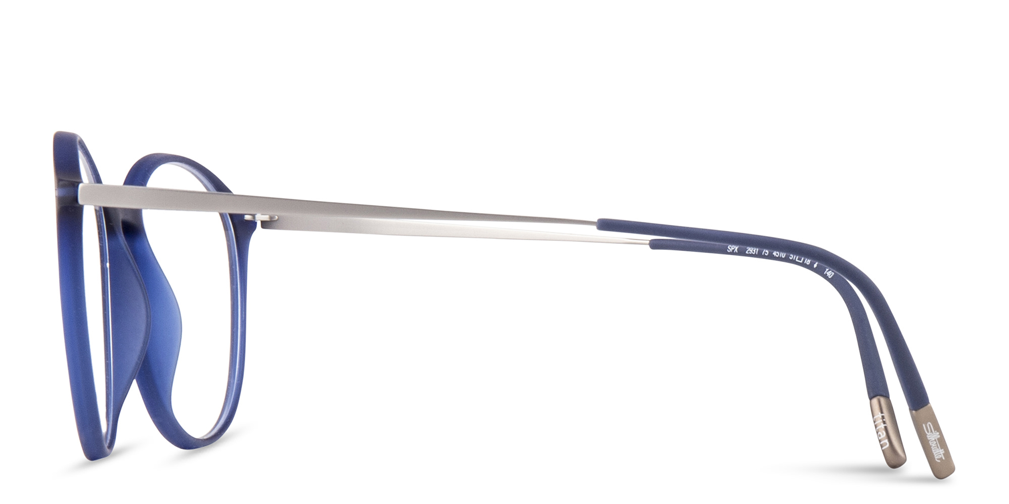 Shop Silhouette Unisex Round Eyeglasses in Blue online.