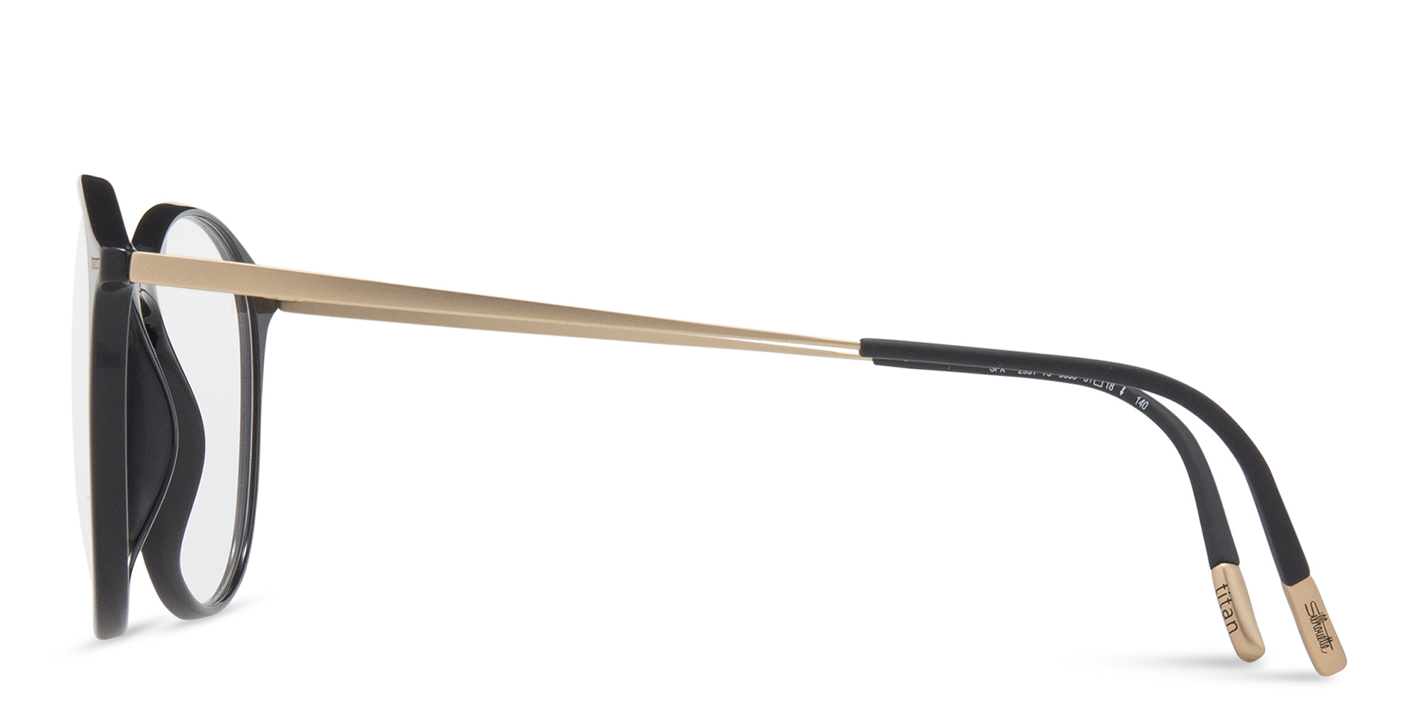 تسوق نظارات طبية دائرية للجنسين سيلويت بلون أسود أونلاين.