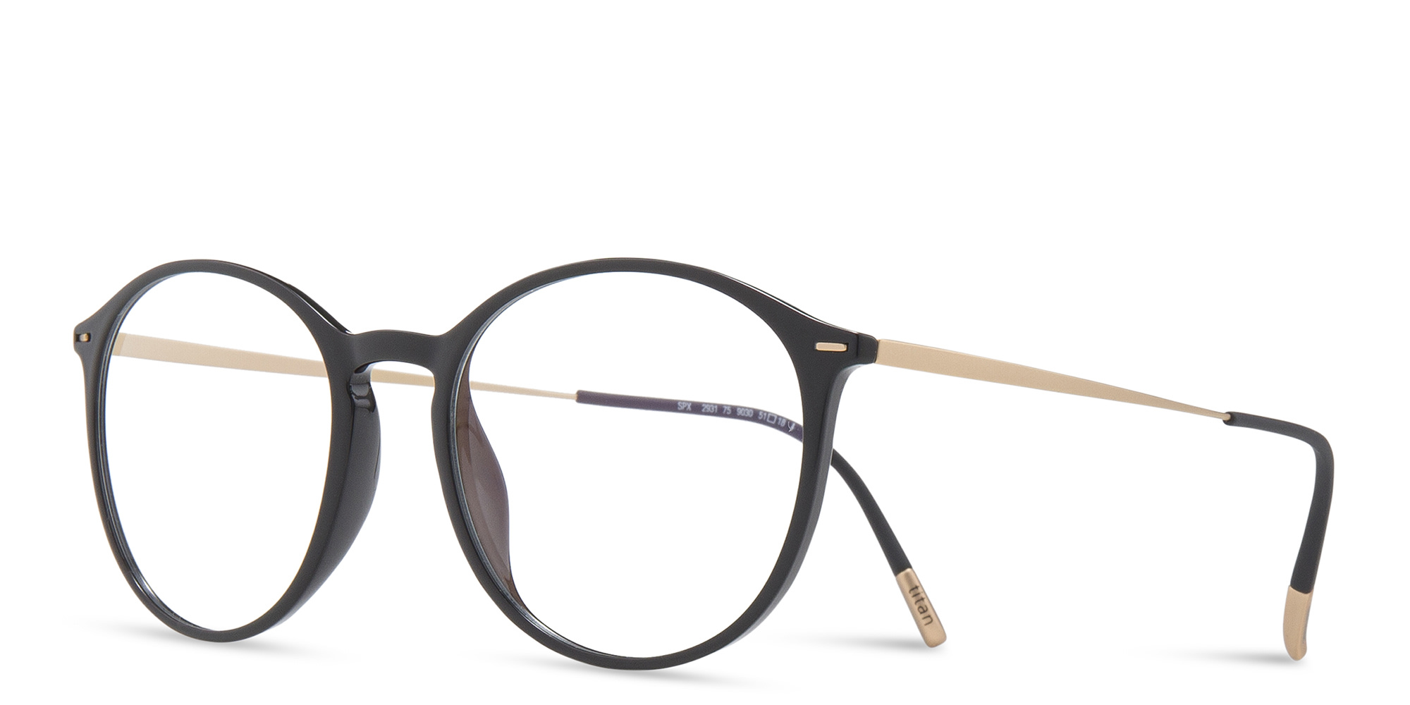 Shop Silhouette Unisex Round Eyeglasses in Black online.