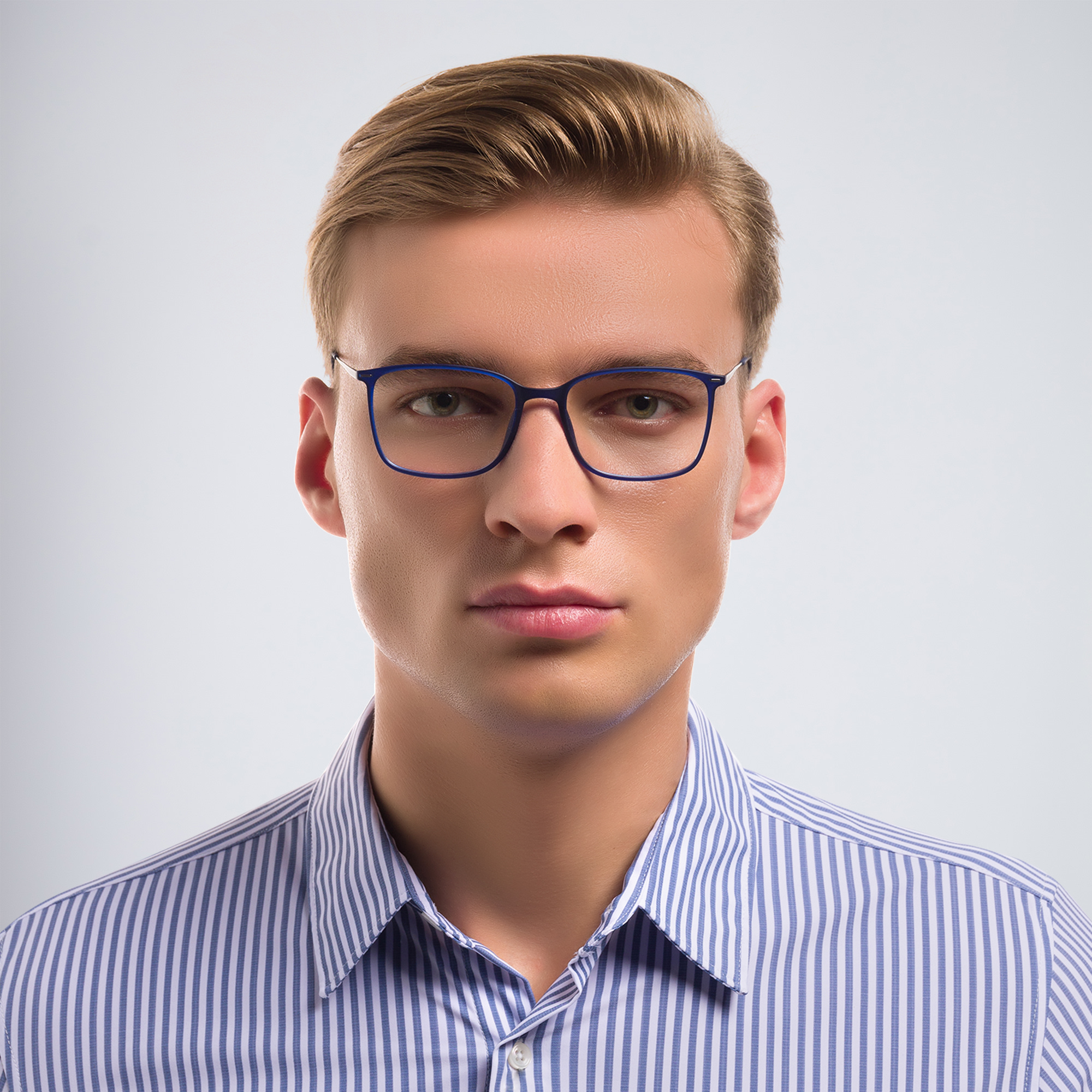 Shop Silhouette Square Eyeglasses in Blue online.