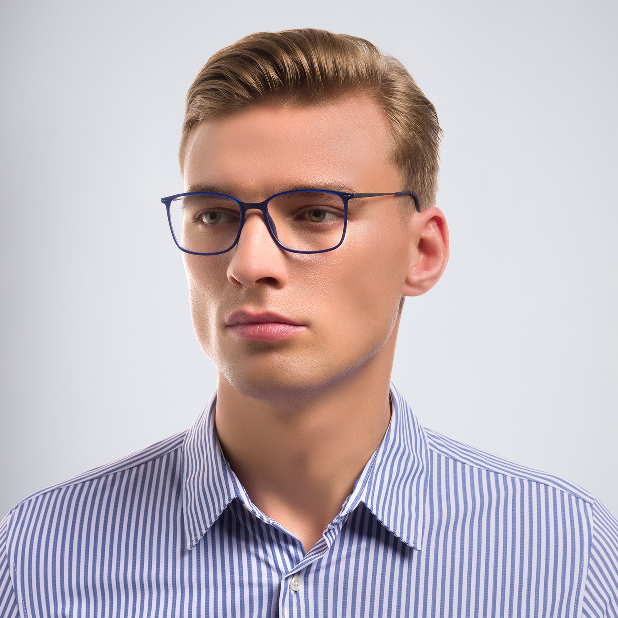 Shop Silhouette Square Eyeglasses in Blue online.