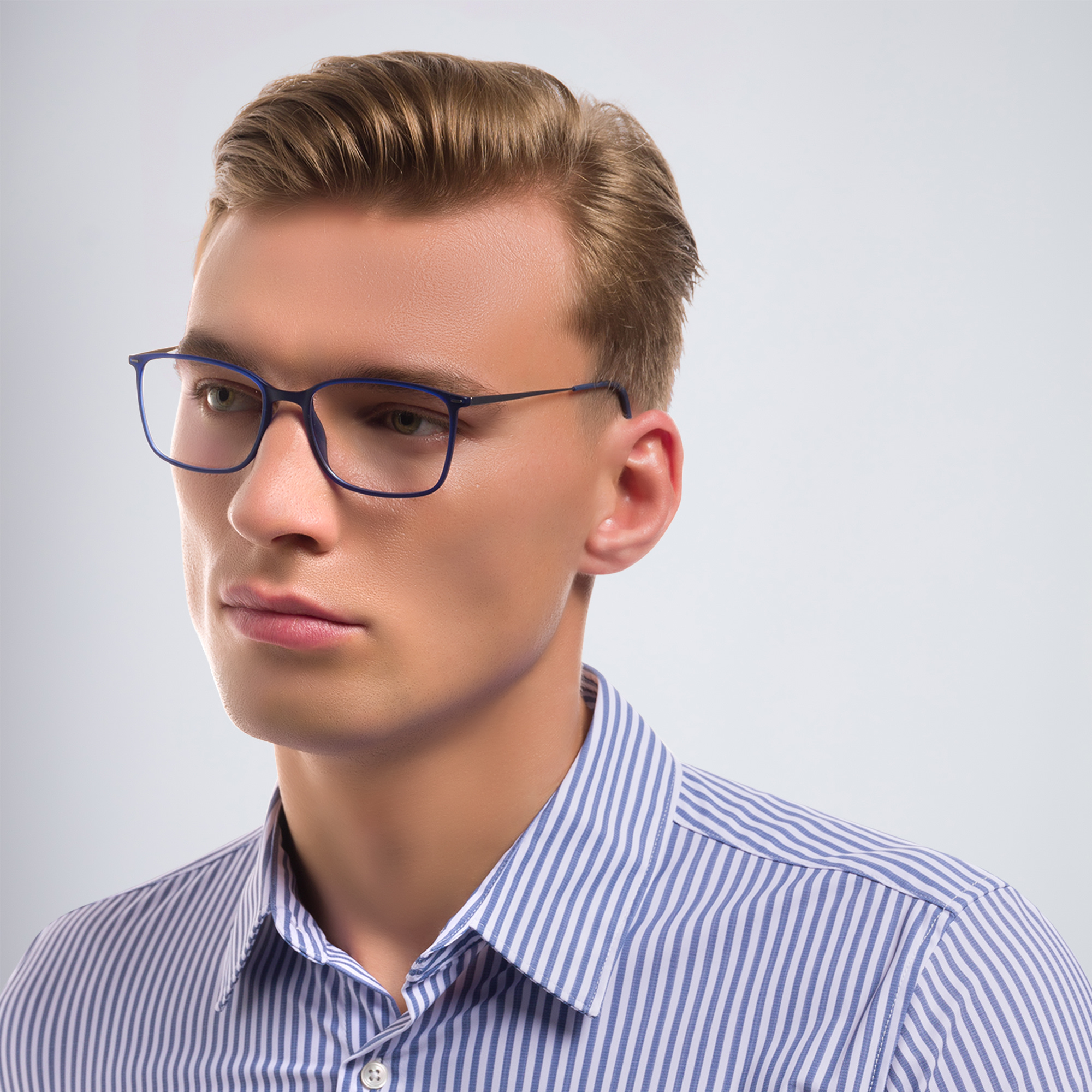 Shop Silhouette Square Eyeglasses in Blue online.