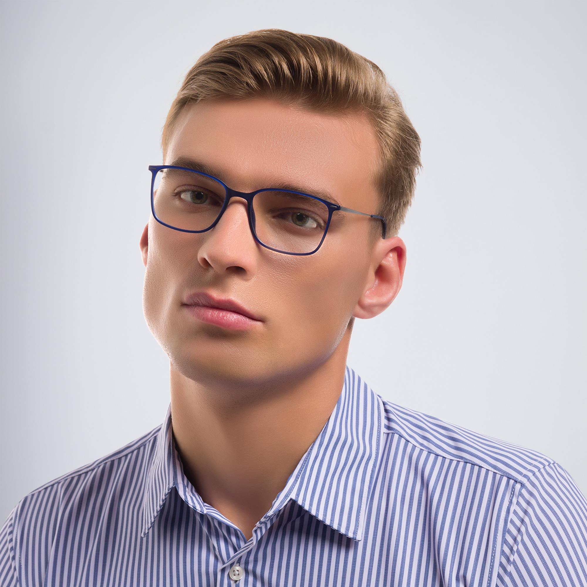 Shop Silhouette Square Eyeglasses in Blue online.