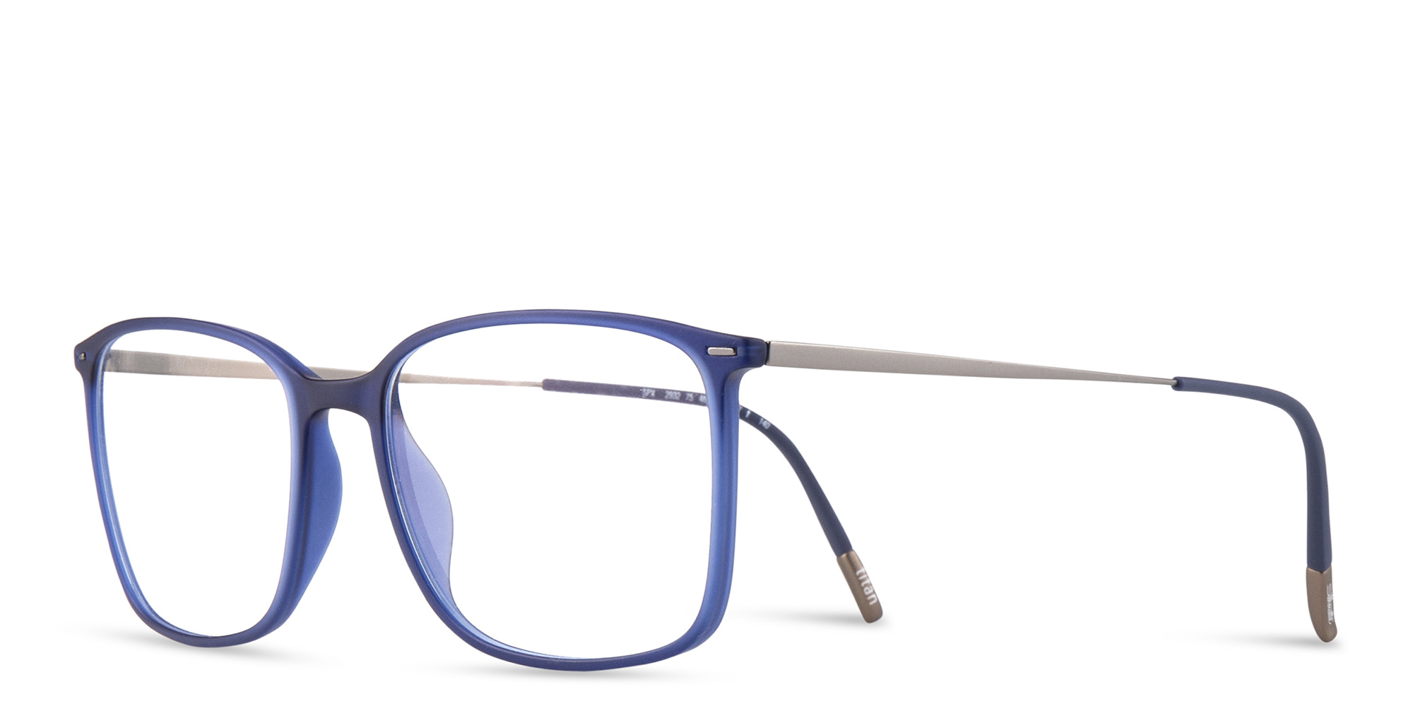 Shop Silhouette Square Eyeglasses in Blue online.