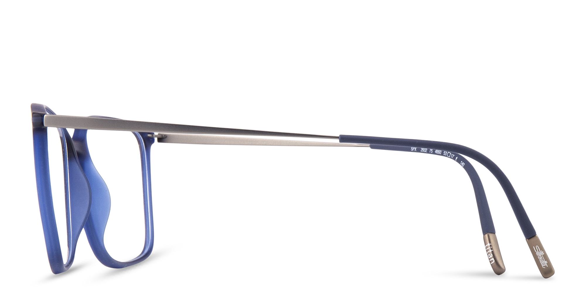 Shop Silhouette Square Eyeglasses in Blue online.