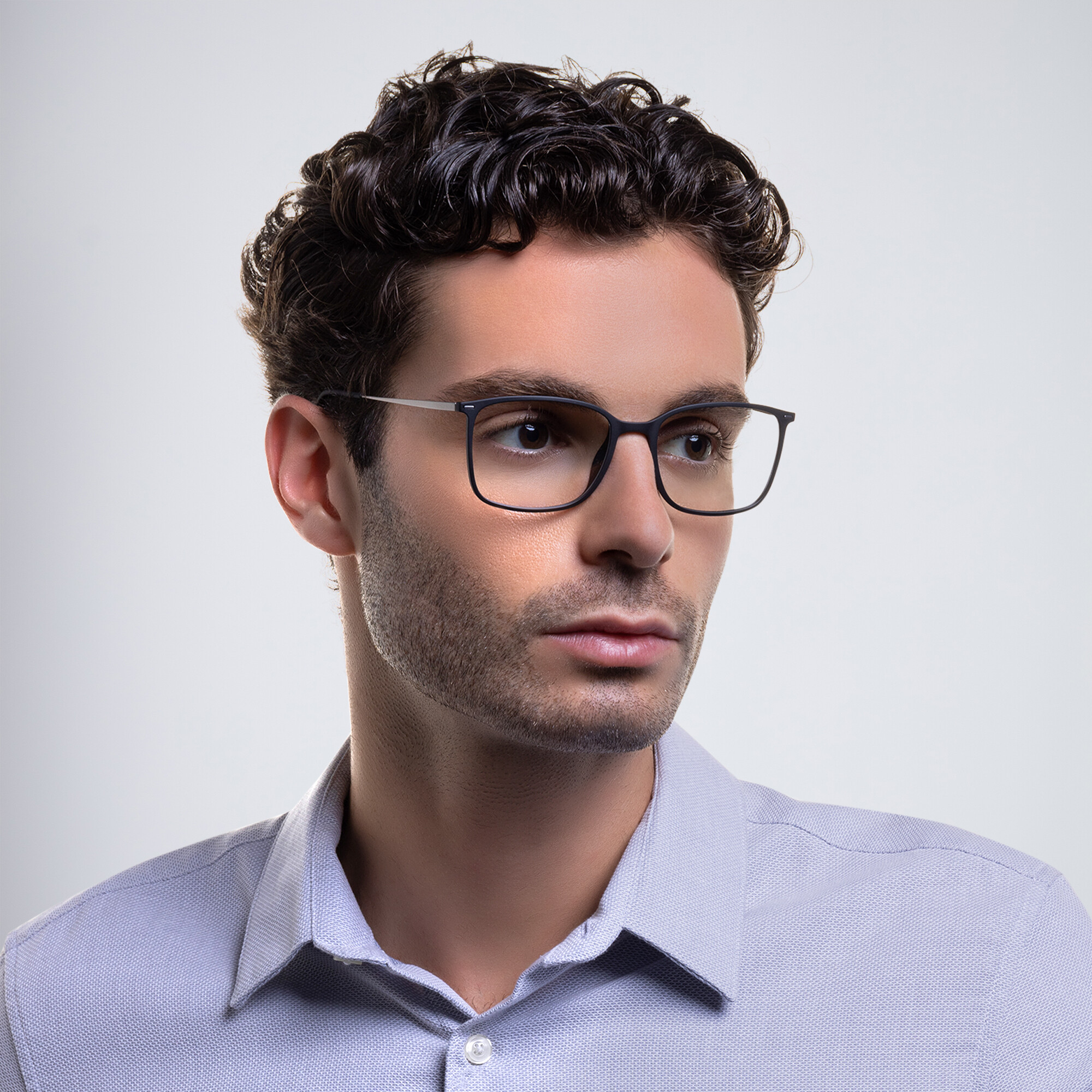 Shop Silhouette Square Eyeglasses in Black online.