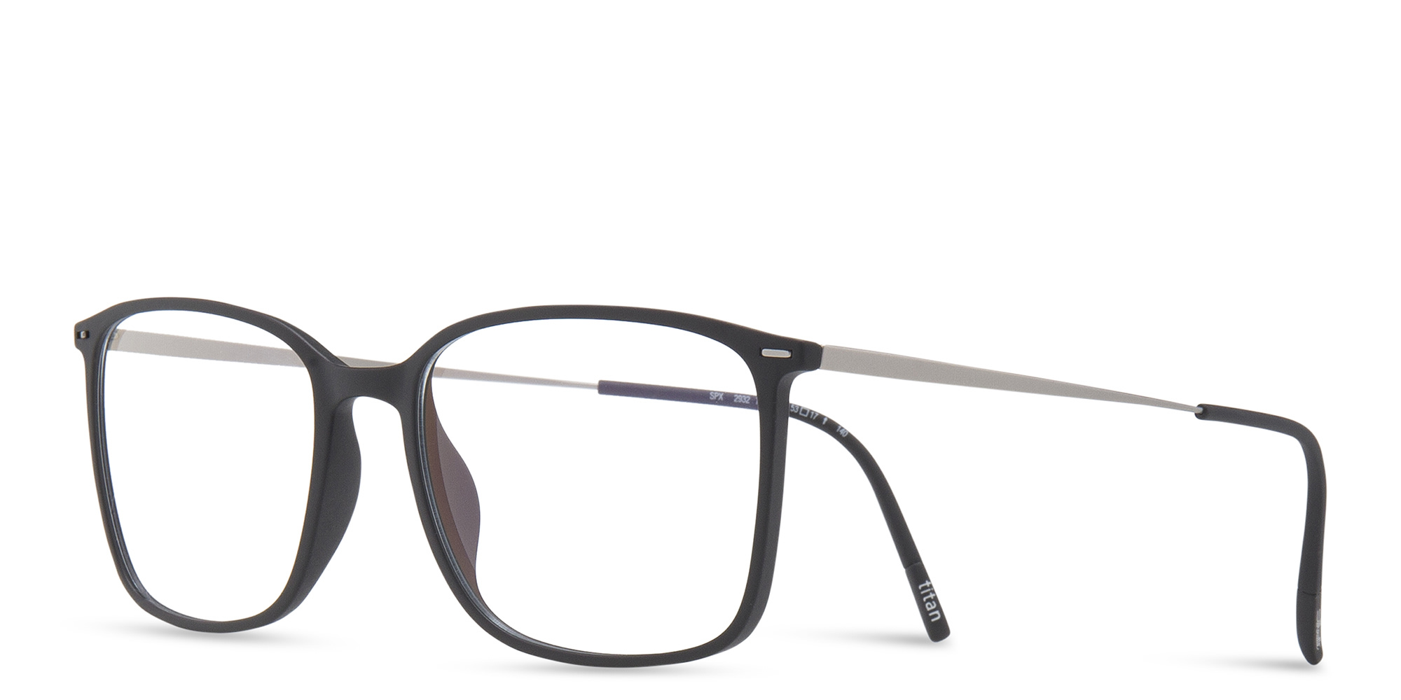 Shop Silhouette Square Eyeglasses in Black online.