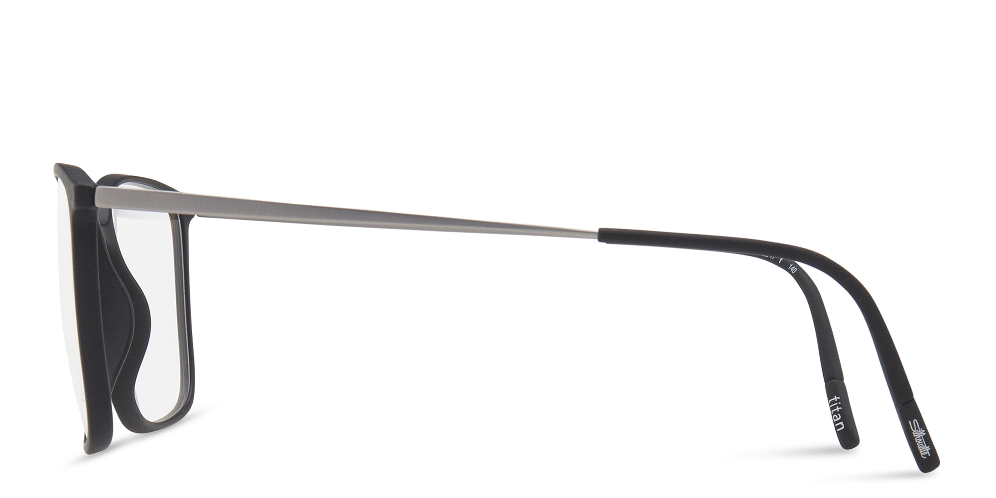 Shop Silhouette Square Eyeglasses in Black online.