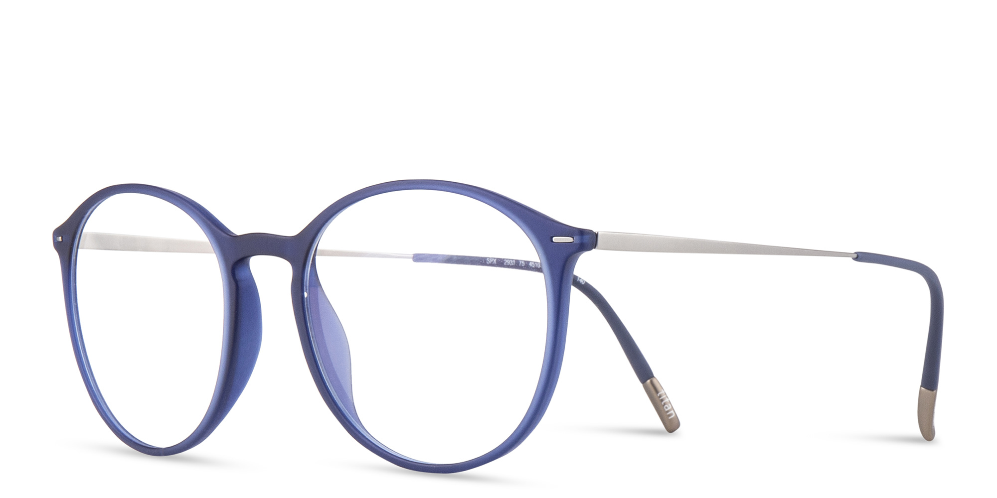Shop Silhouette Square Eyeglasses in Dark Blue online.