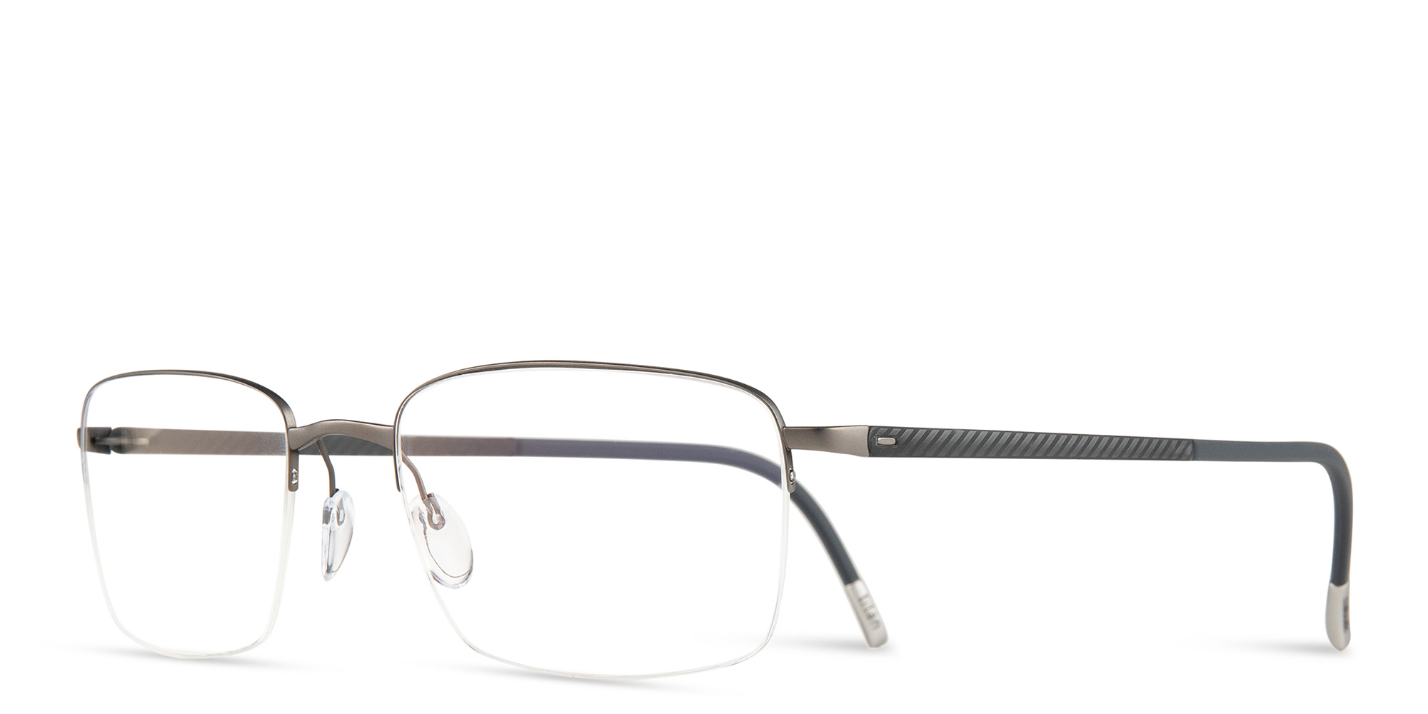 Silhouette Half-Rim Square Eyeglasses in Gunmetal – Product Photo 2