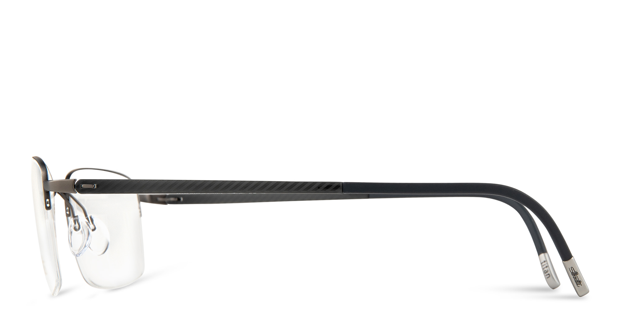 Silhouette Half-Rim Square Eyeglasses in Gunmetal – Product Photo 3