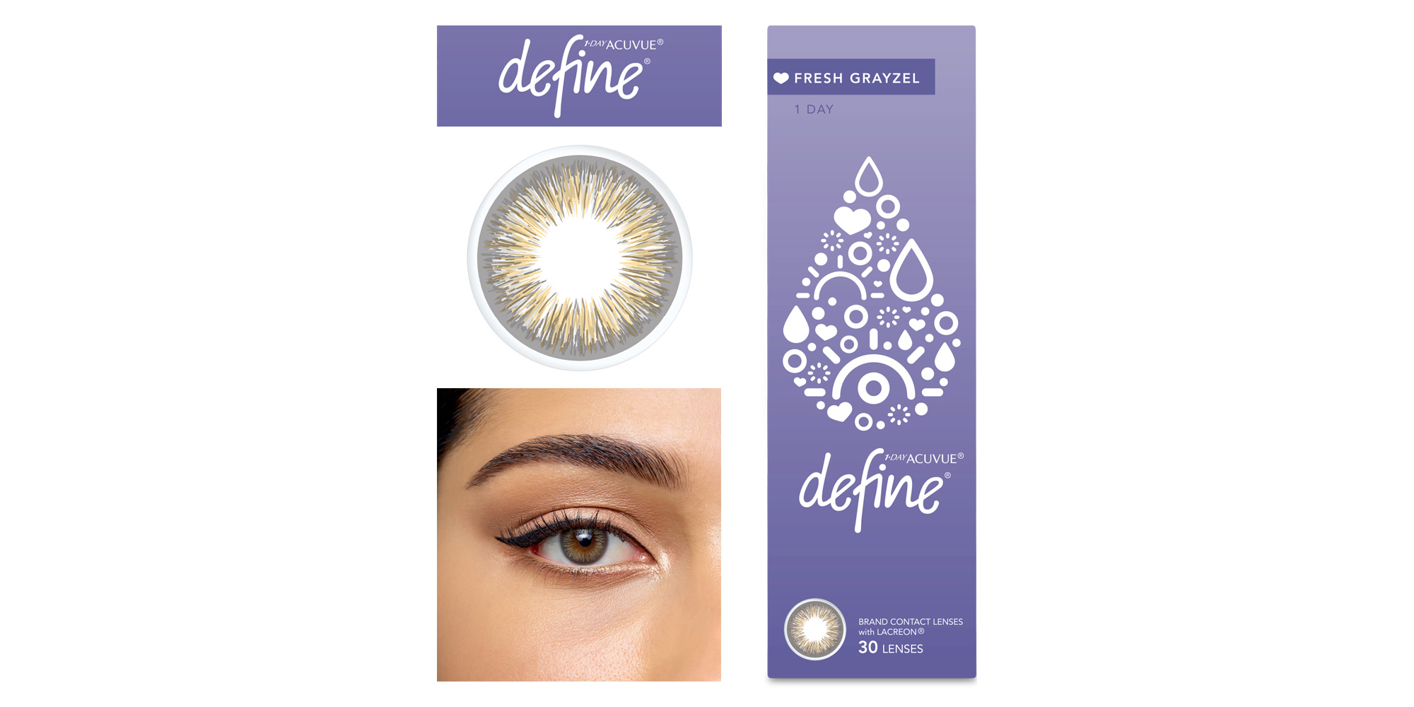 Shop ACUVUE 1-Day Define Fresh Color Contact Lenses - Grayzel online.