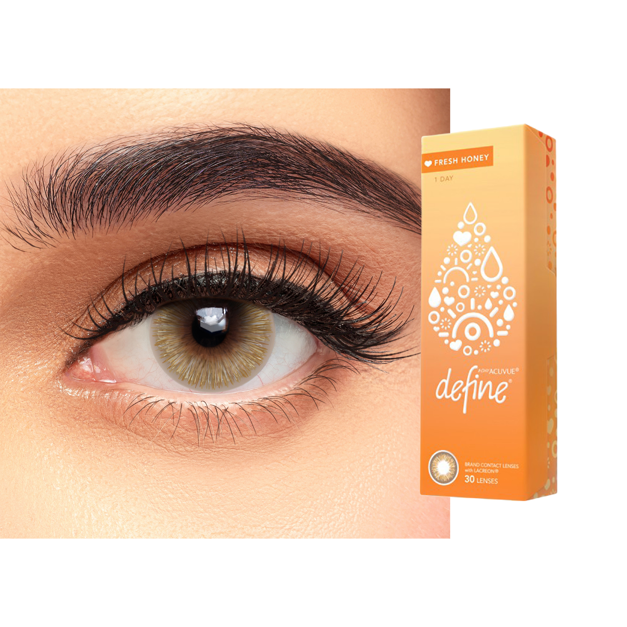 ACUVUE 1-Day Define Fresh Color Contact Lenses - Honey – Product Photo 1
