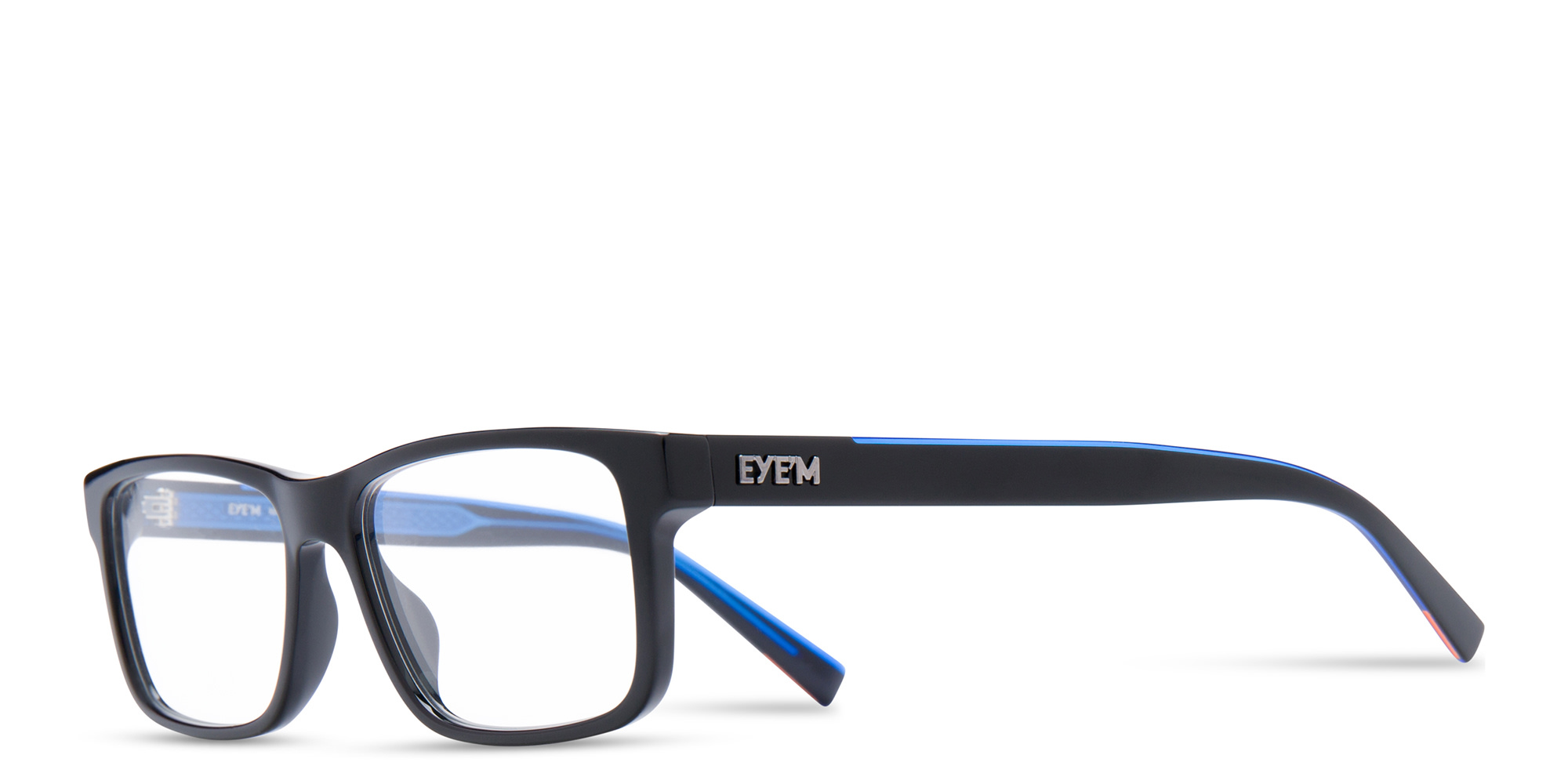 EYE'M Rectangle Eyeglasses in Black – Product Photo 4