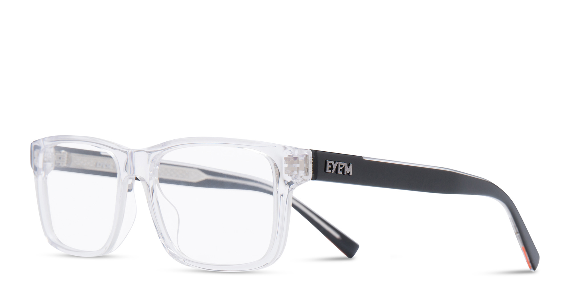 EYE'M Rectangle Eyeglasses in Transparent – Product Photo 2