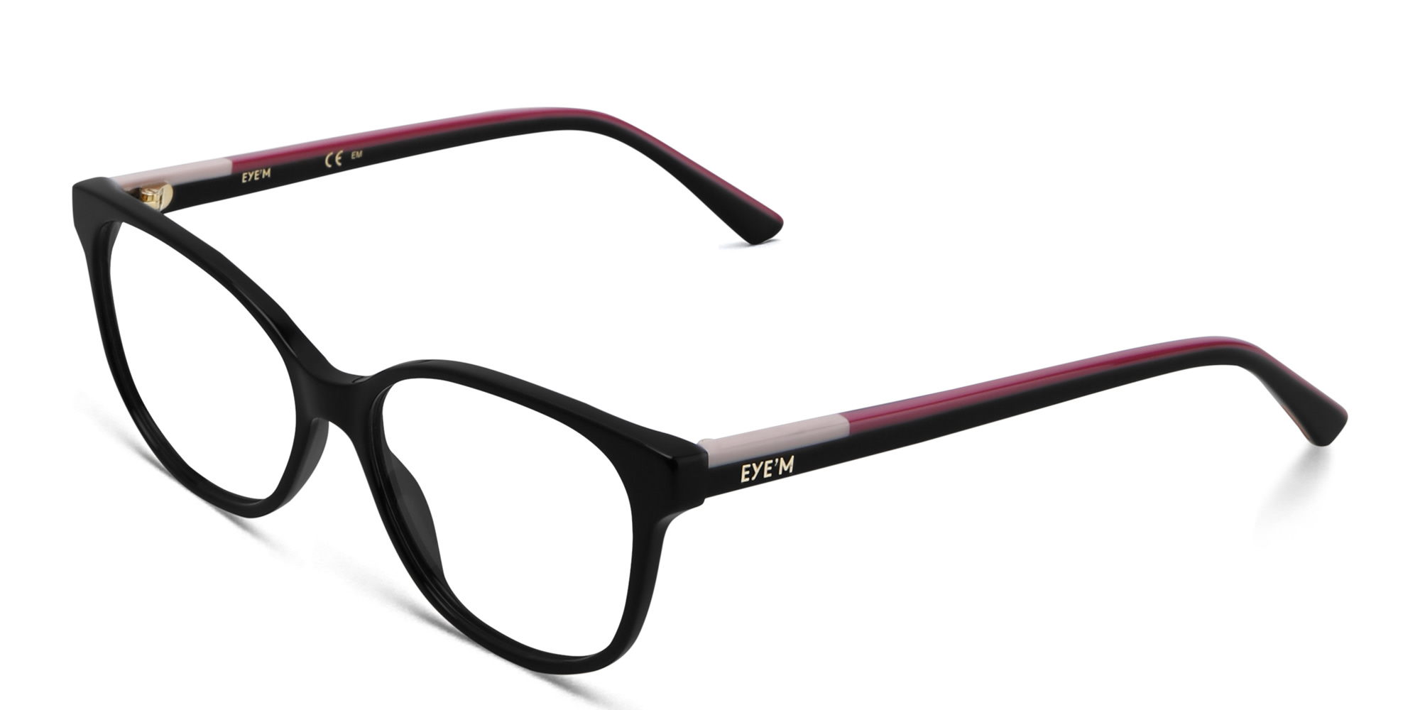 EYE'M Square Eyeglasses in Black – Product Photo 2