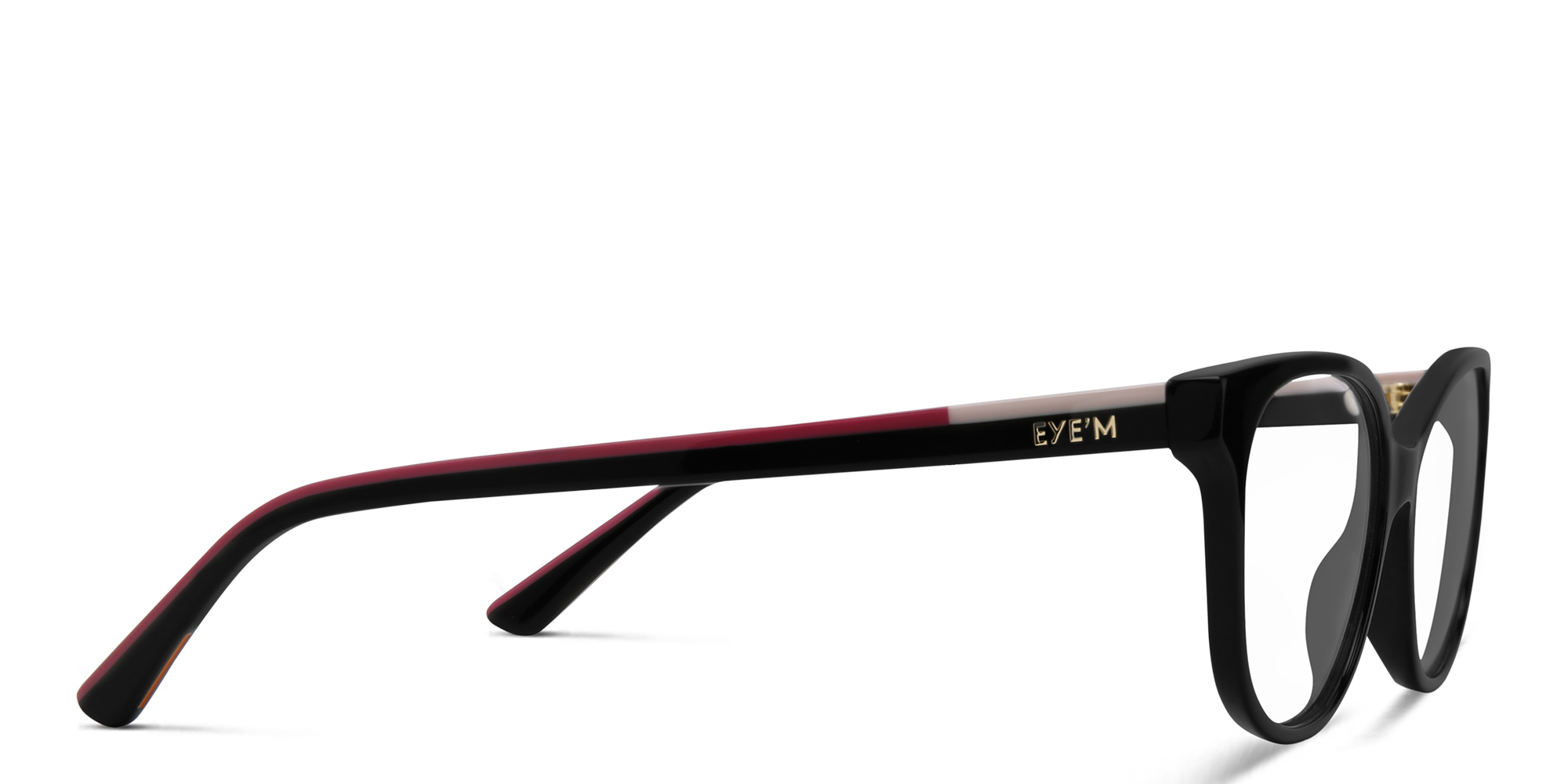 EYE'M Square Eyeglasses in Black – Product Photo 3