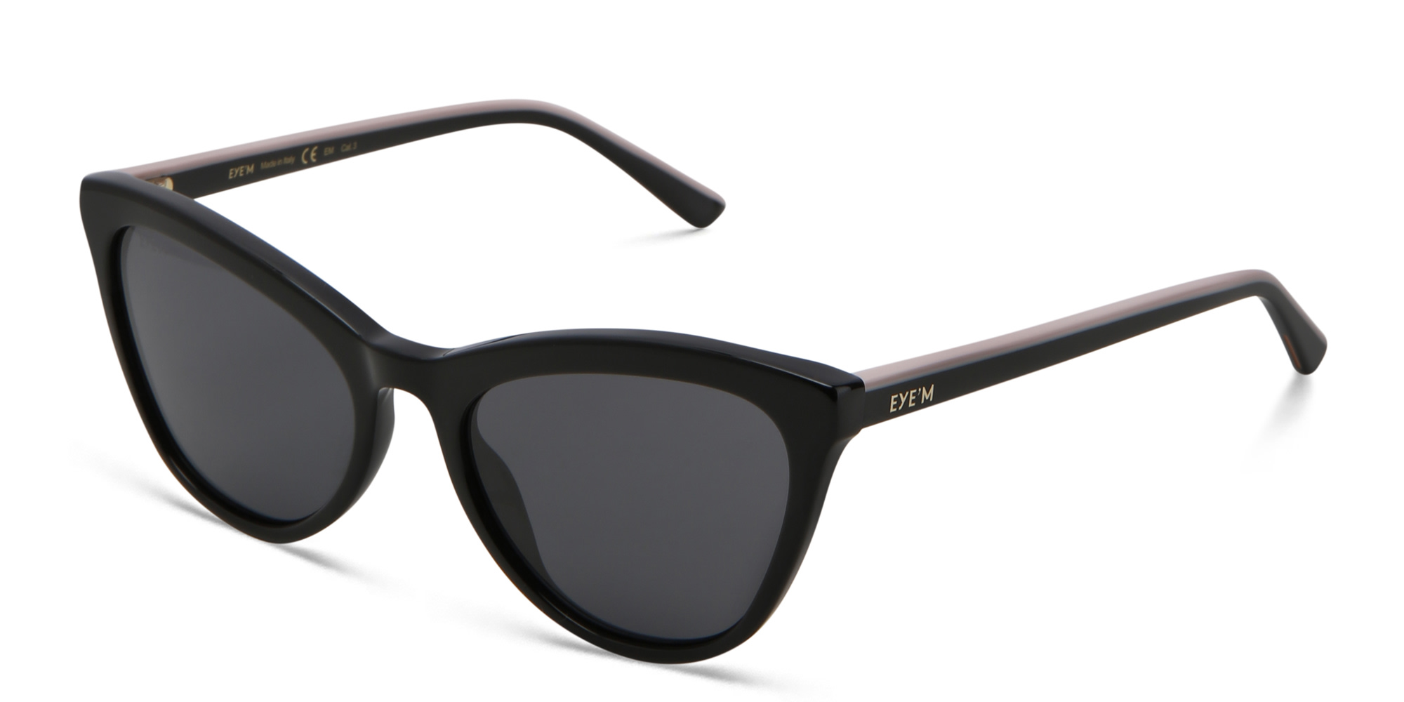 EYE'M Cat Eye Sunglasses in Black & Pink – Product Photo 2