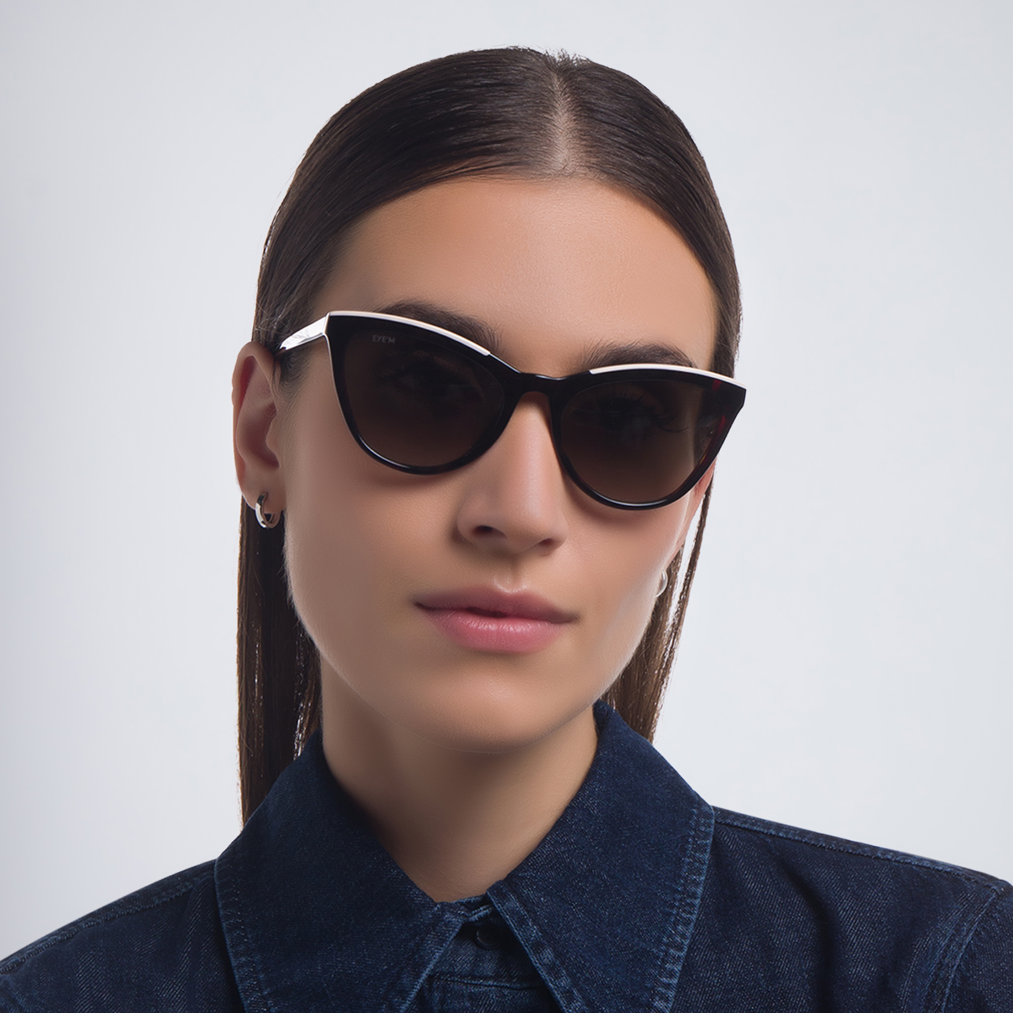 EYE'M Cat Eye Sunglasses in Havana – Product Photo 5