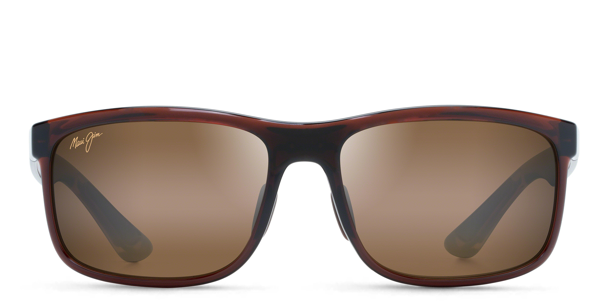 Maui Jim Huelo Unisex Rectangle Sunglasses in Brown – Product Photo 1