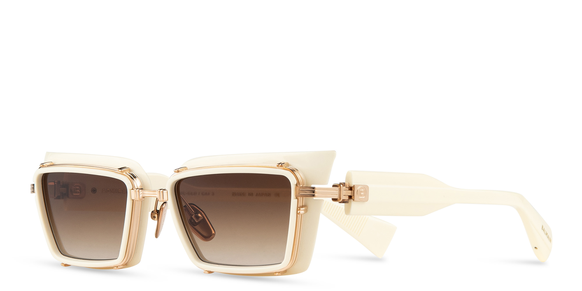 Shop BALMAIN Admirable Unisex Square Sunglasses in Gold online.