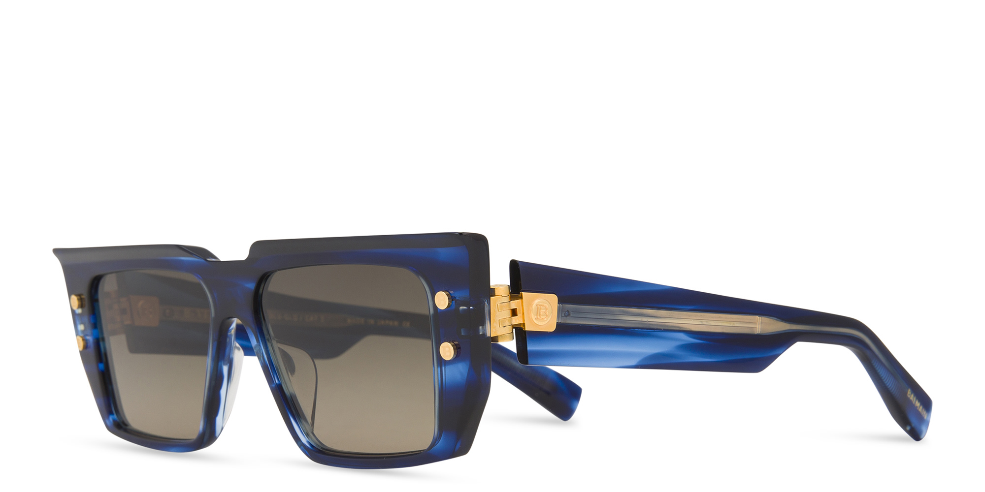 BALMAIN Unisex Square Sunglasses in Blue – Product Photo 2