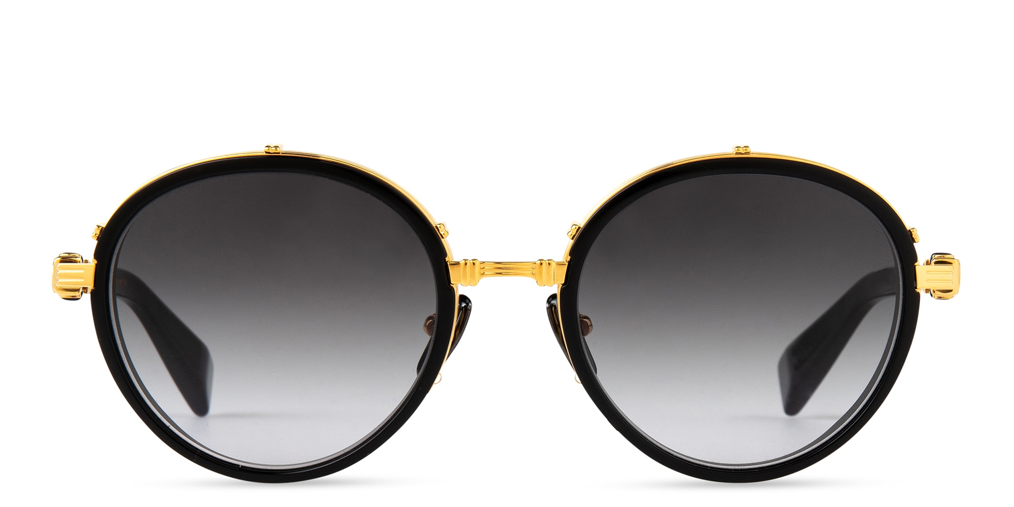 Shop BALMAIN Croissy Unisex Round Sunglasses in Black online.