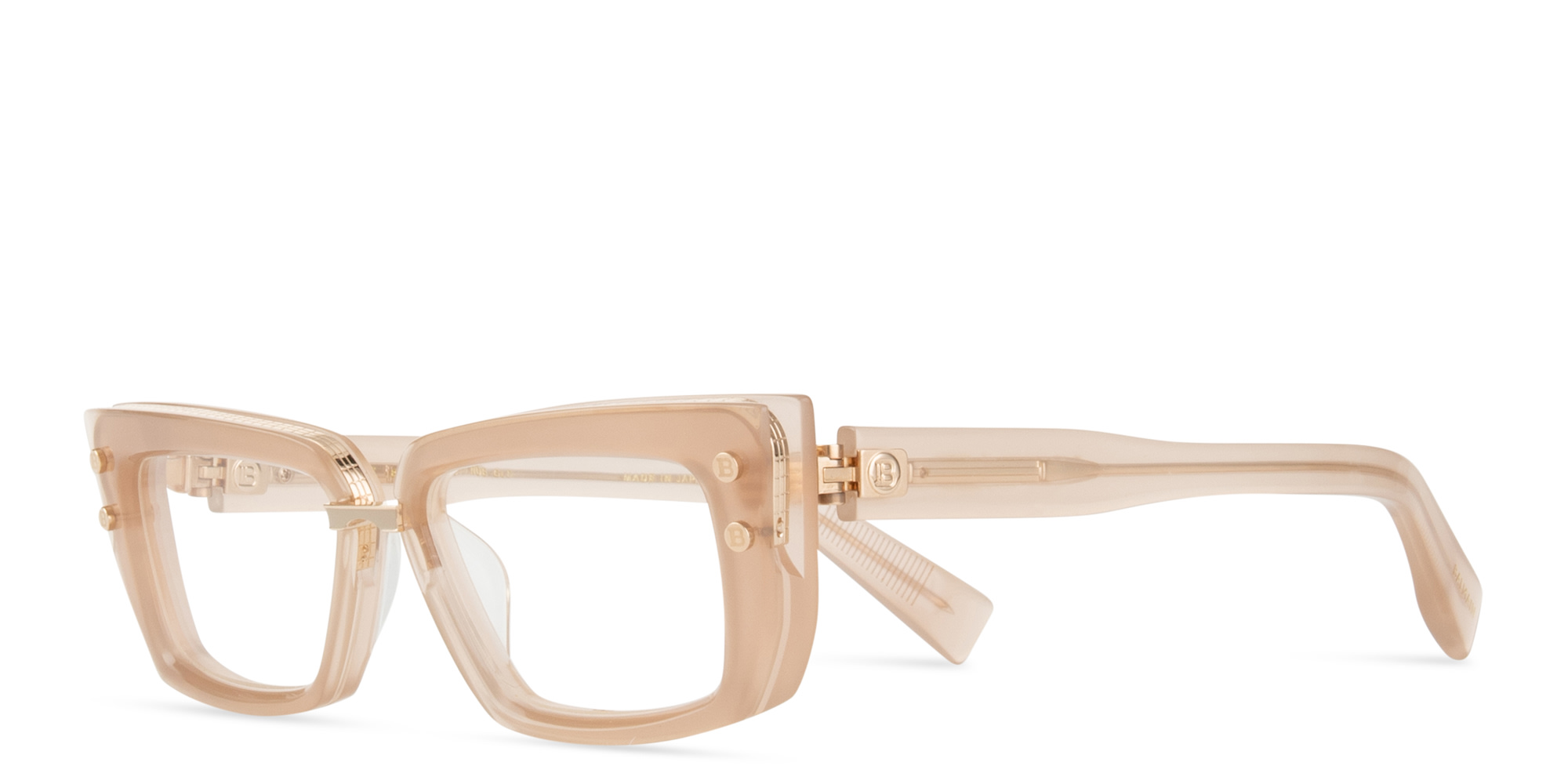 Shop BALMAIN Madame Cat-Eye Eyeglasses in Beige online.