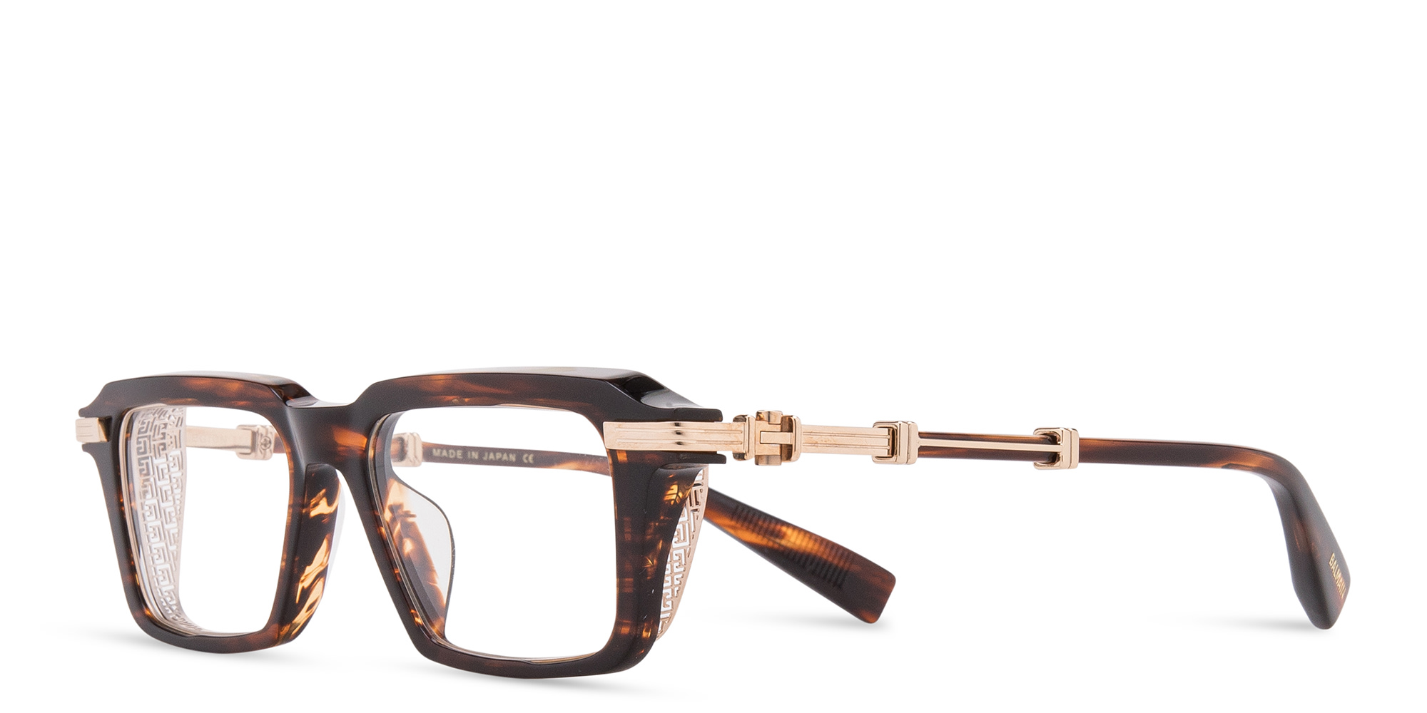 Shop BALMAIN Legion III Square Eyeglasses in Brown online.