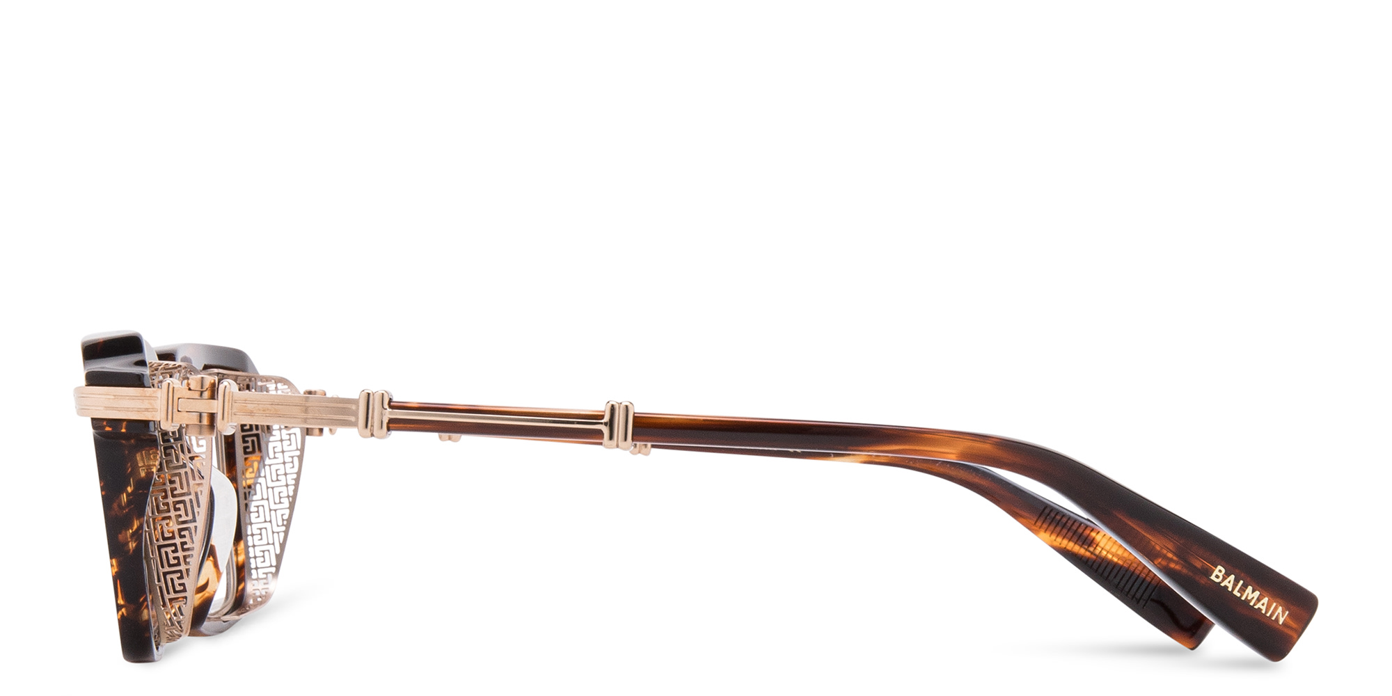 Shop BALMAIN Legion III Square Eyeglasses in Brown online.