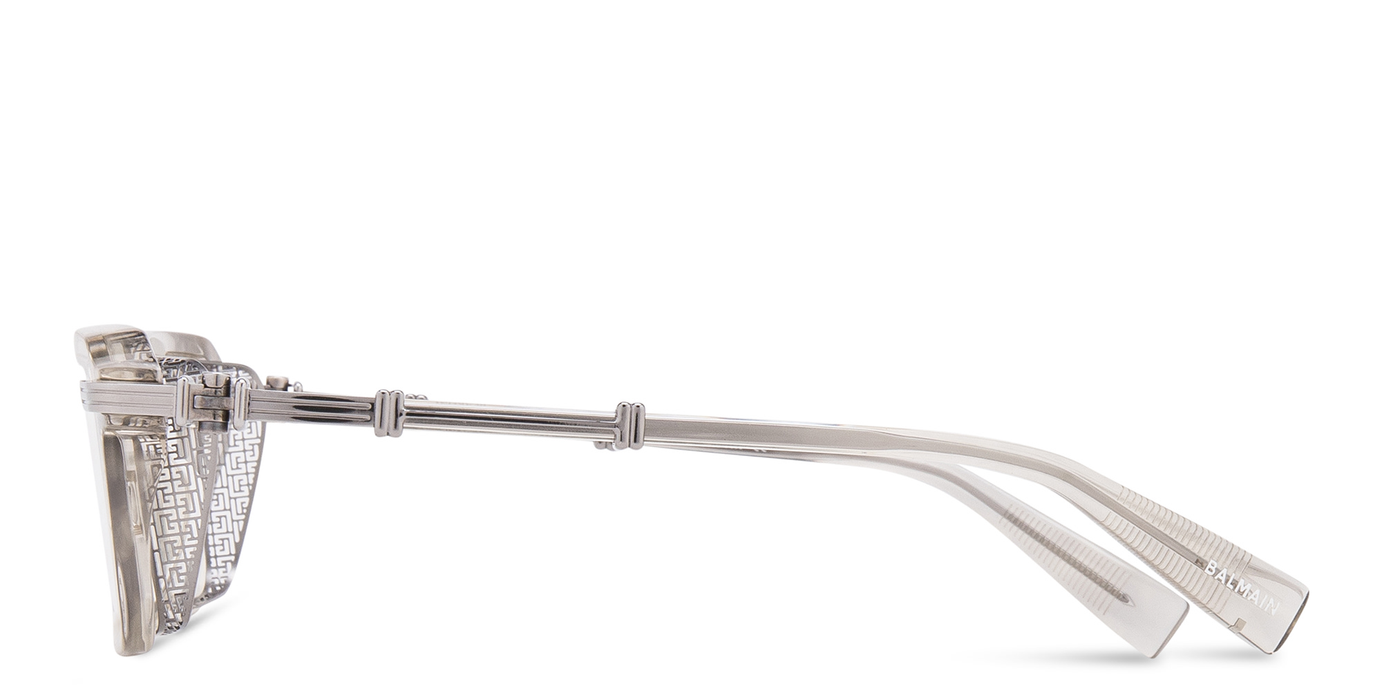 Shop BALMAIN Legion III Square Eyeglasses in Grey online.