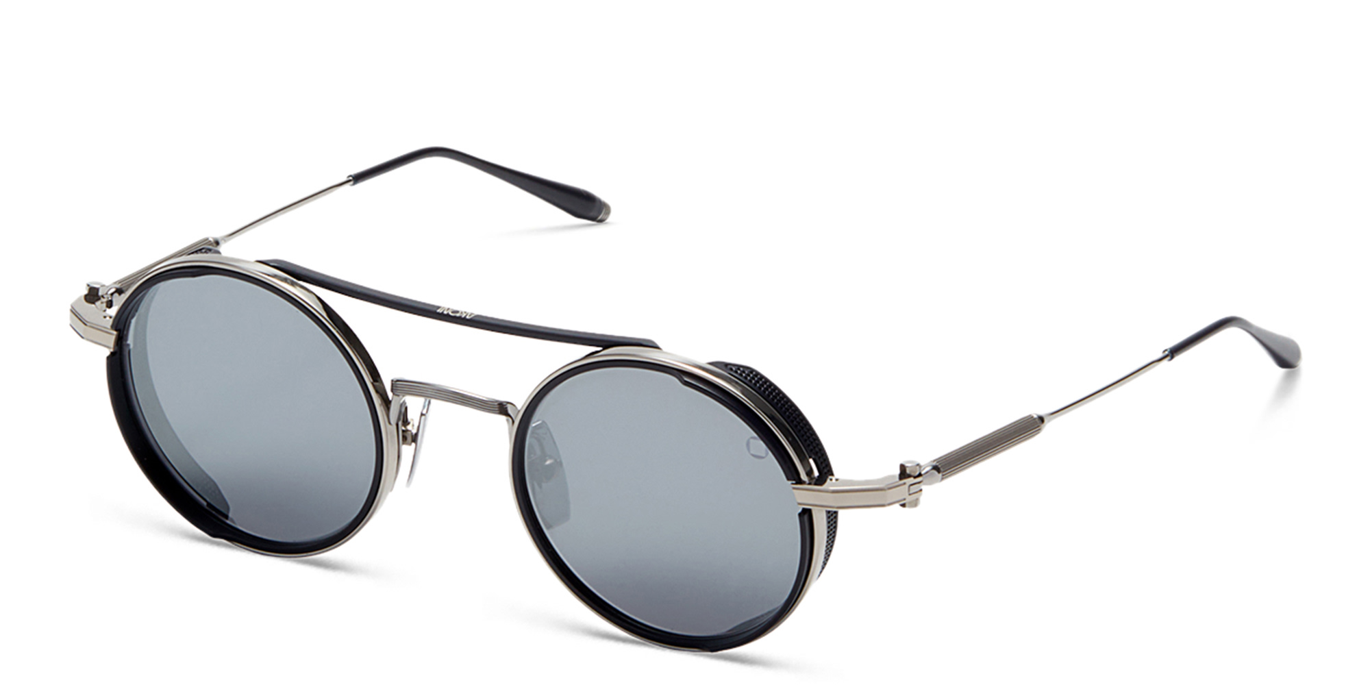 Shop AKONI Eris Unisex Round Sunglasses in Blue online.