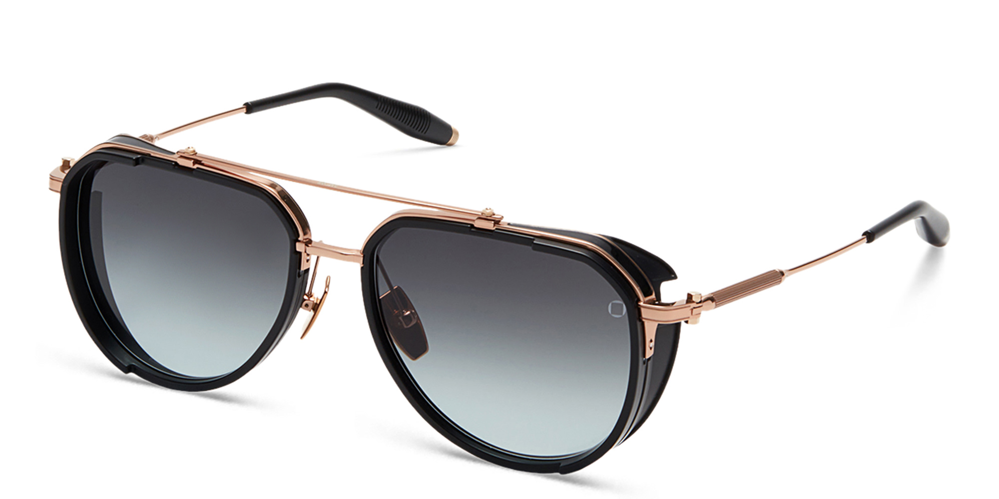 AKONI Echo Aviator Sunglasses in Black – Product Photo 2